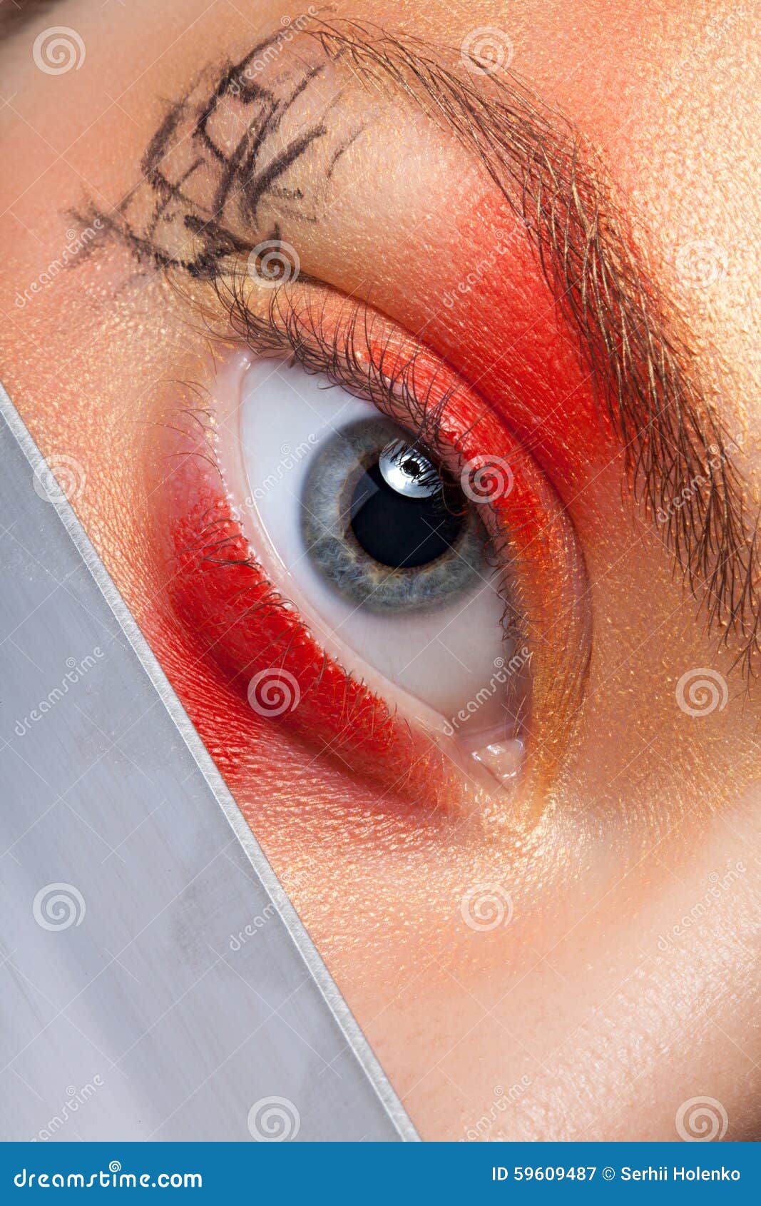 Samurai makeup. stock image. Image of paint, bright, fashion 59609487