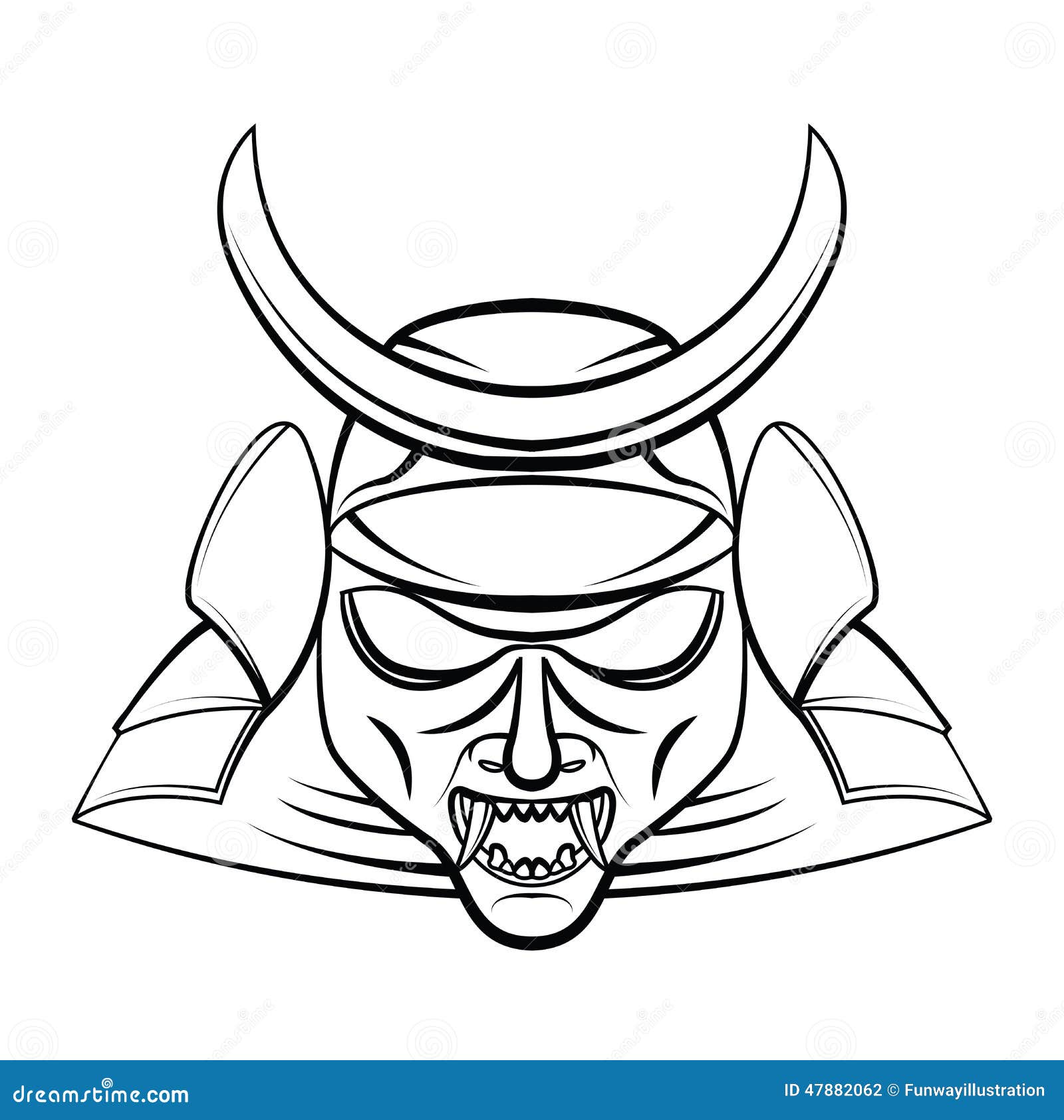 Samurai Mask stock vector. Illustration of kake, china 47882062
