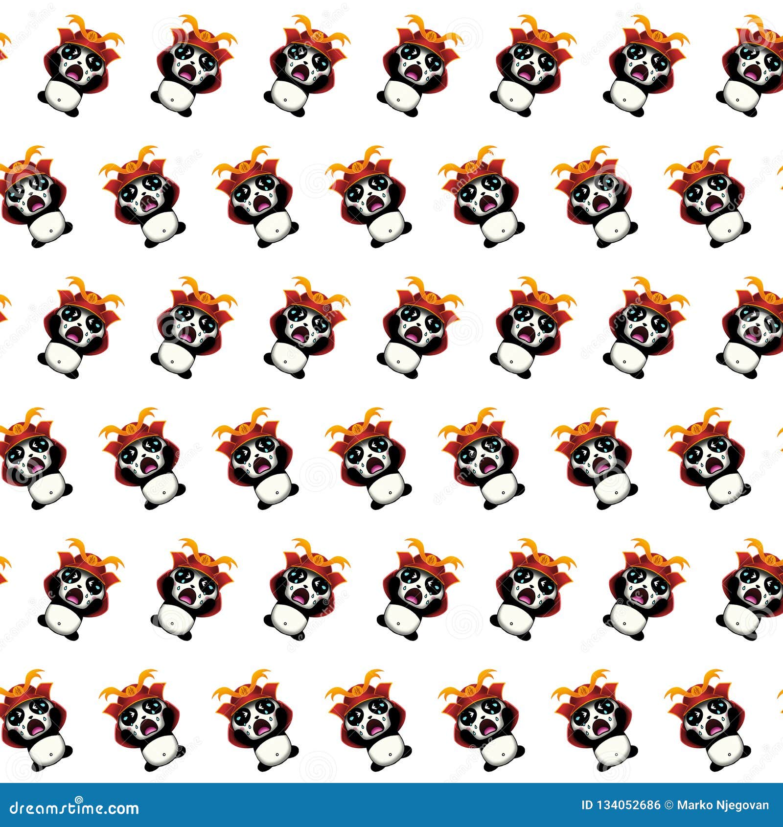 samurai panda - sticker pattern 24