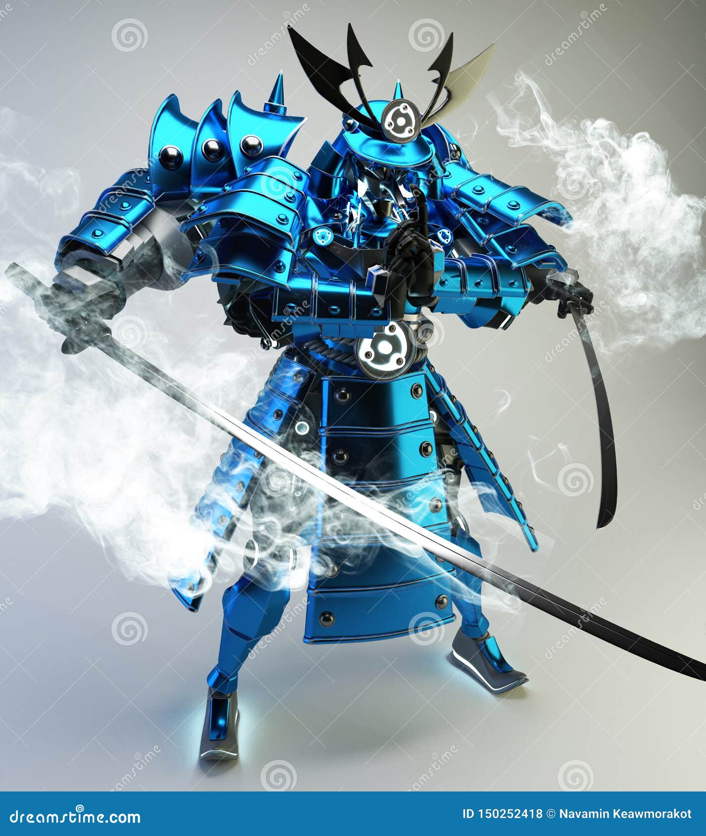 Samurai Robot Warrior Design .3D Rendering Stock Illustration -  Illustration of ninja, katana: 150252418