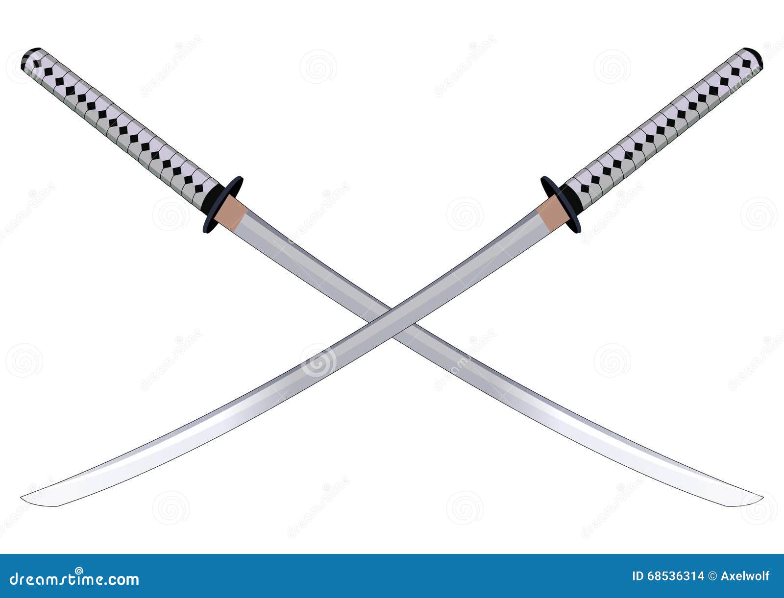 Two crossed lances in orange and white design Vector Image