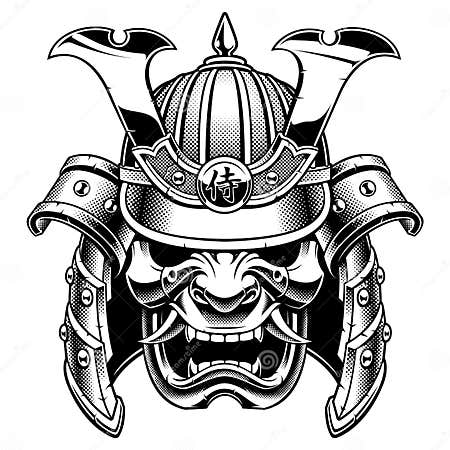 Samurai warrior mask stock vector. Illustration of mask - 119727979