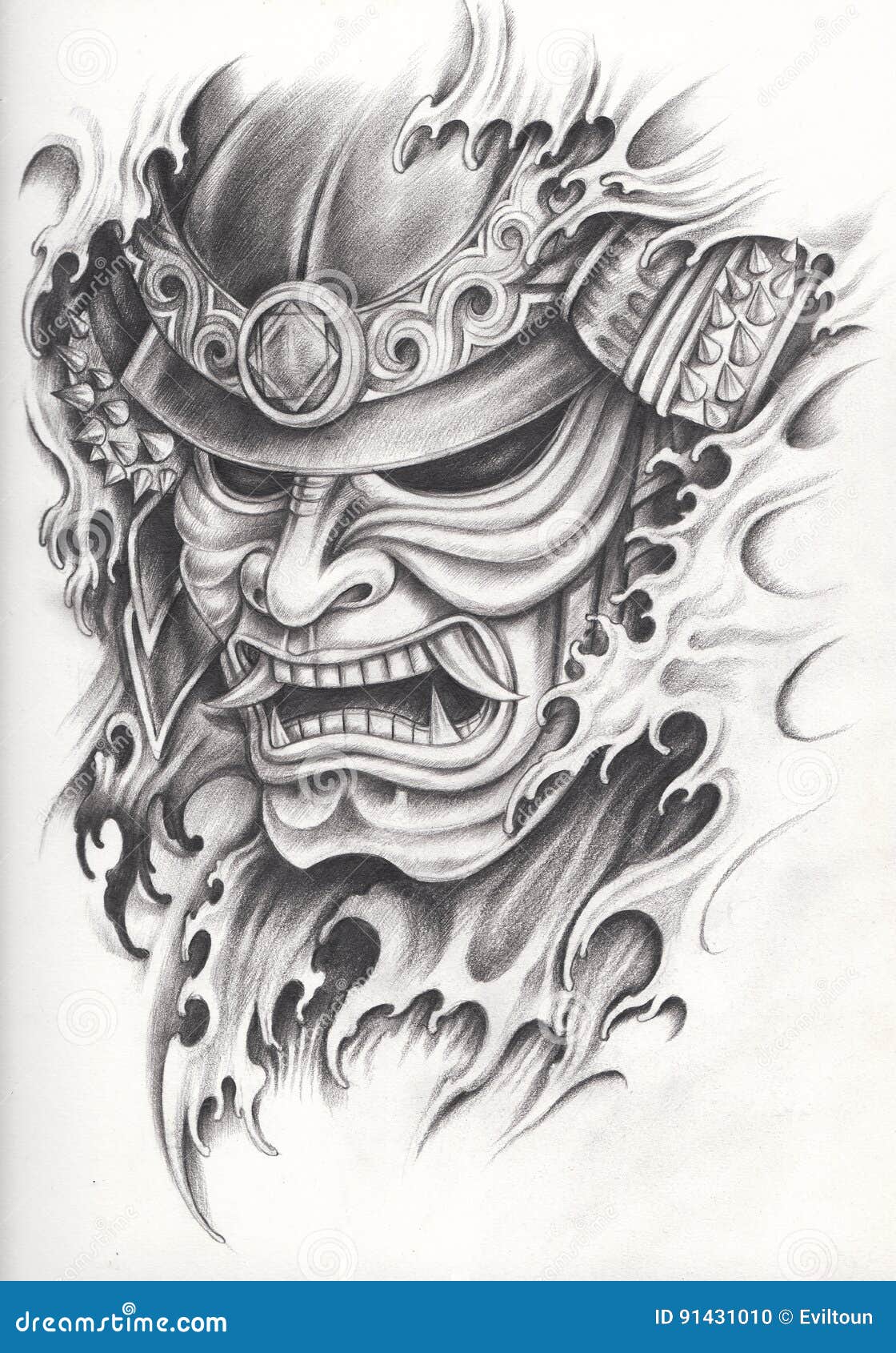 shogun mask tattoo