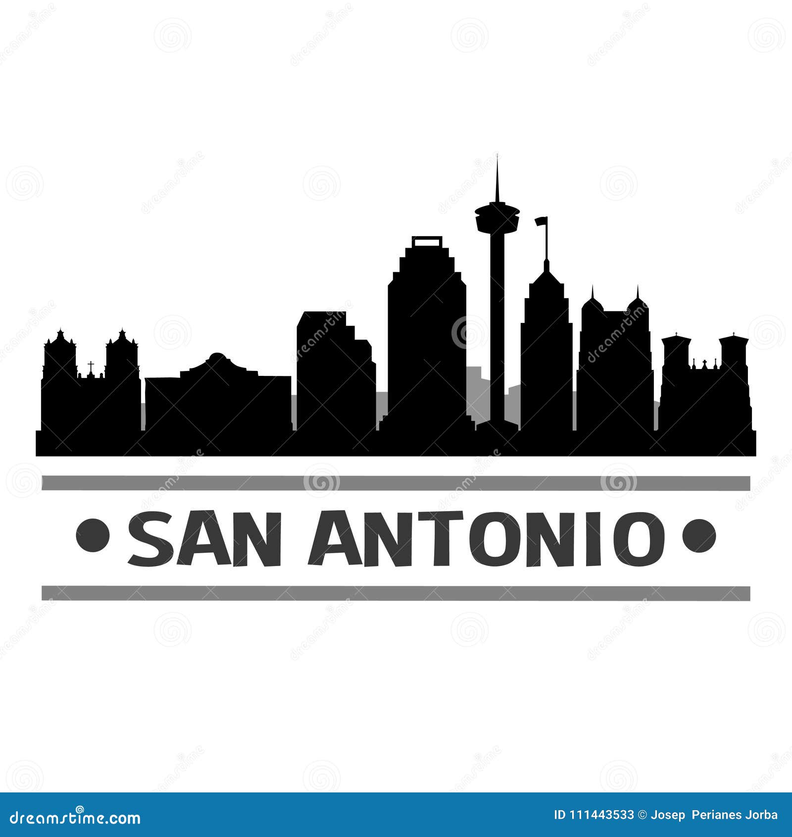 San Antonio Texas Icon Vector Art Design Skyline Flat City Silhouette ...