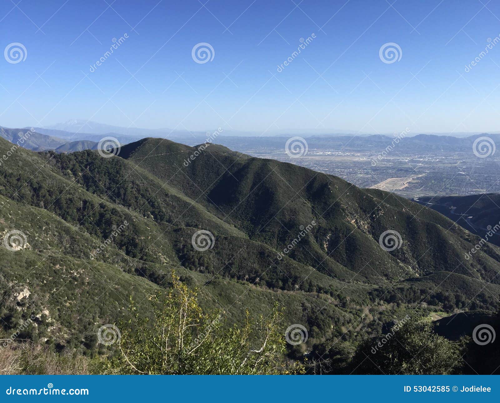san bernadino mountains overlooking inland empire southern california