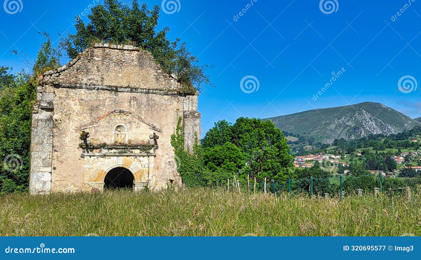 san cipriano church ruins, infiesto, pilona municipality, asturias, spain, europe