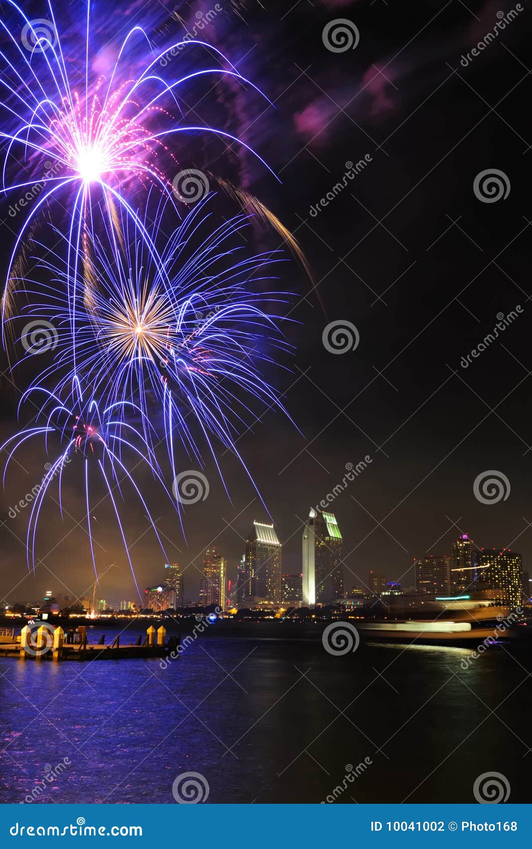 San Diego Bay Firework stock photo. Image of night, celebration 10041002