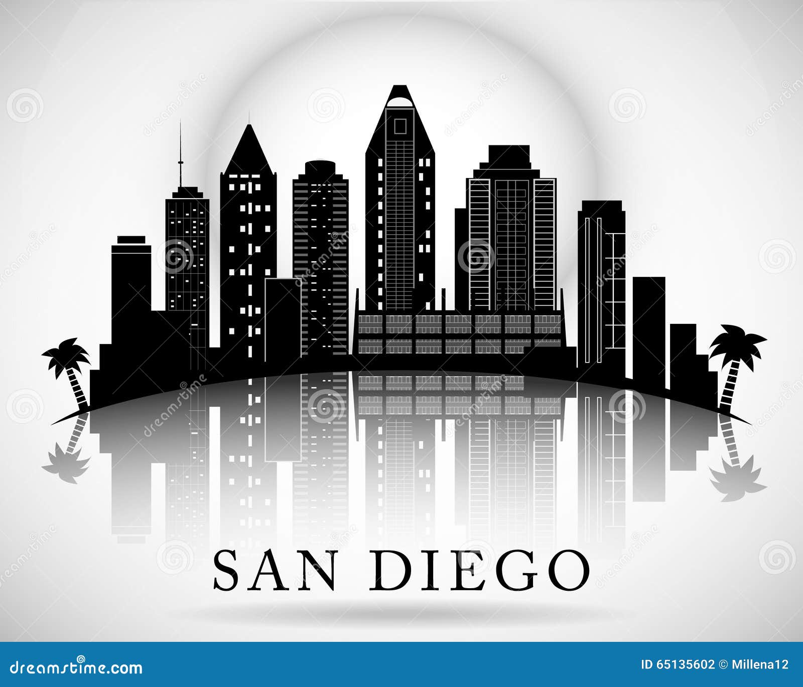 wallpapers San Diego Skyline Drawing dreamstime com