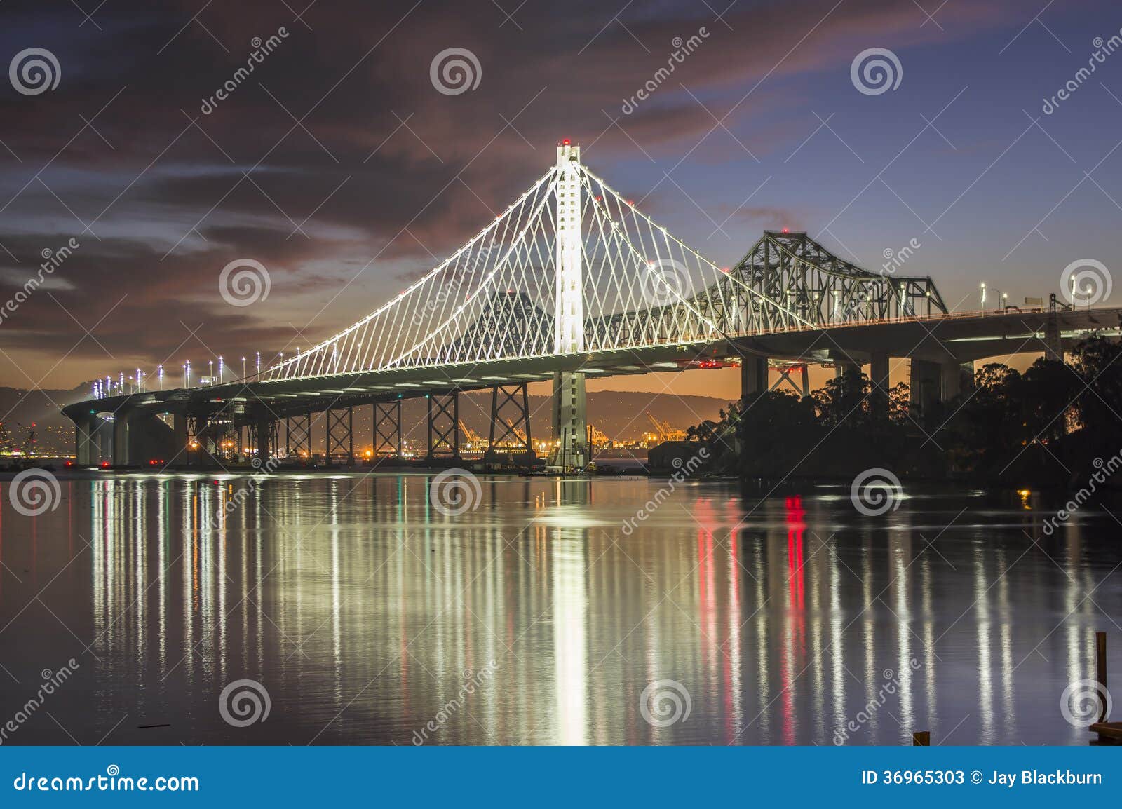 san francisco bay bridge eastern span daybreak