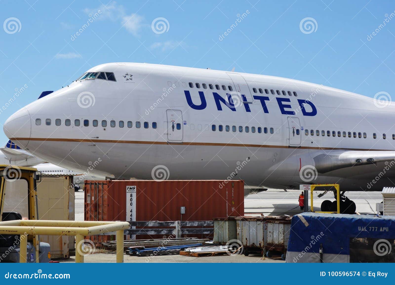 A Boeing 747-400 Airplane from United Airlines UA Editorial Stock