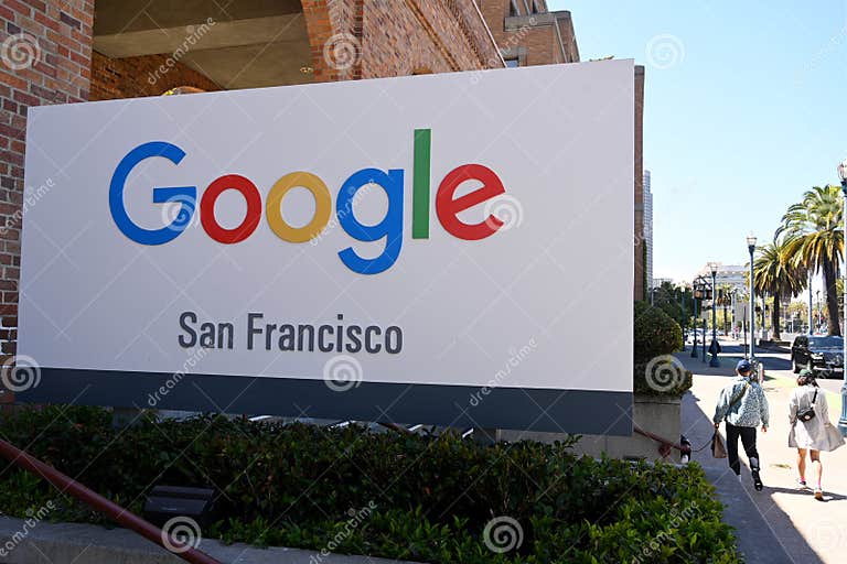 San Francisco, CA, USA July 26, 2023 the Sign of Google Near Google San Francisco 345 Spear