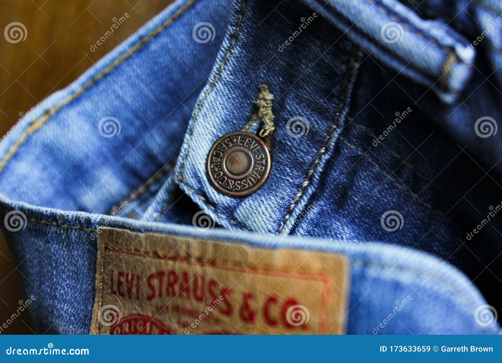 Levi Strauss 510 Jeans Showing Front Button and Back Label. Editorial Stock  Image - Image of branded, denim: 173633659