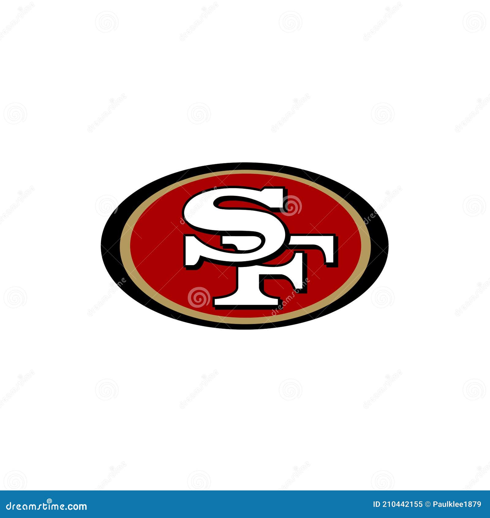 San Francisco 49ers Logo on White Background Editorial Image