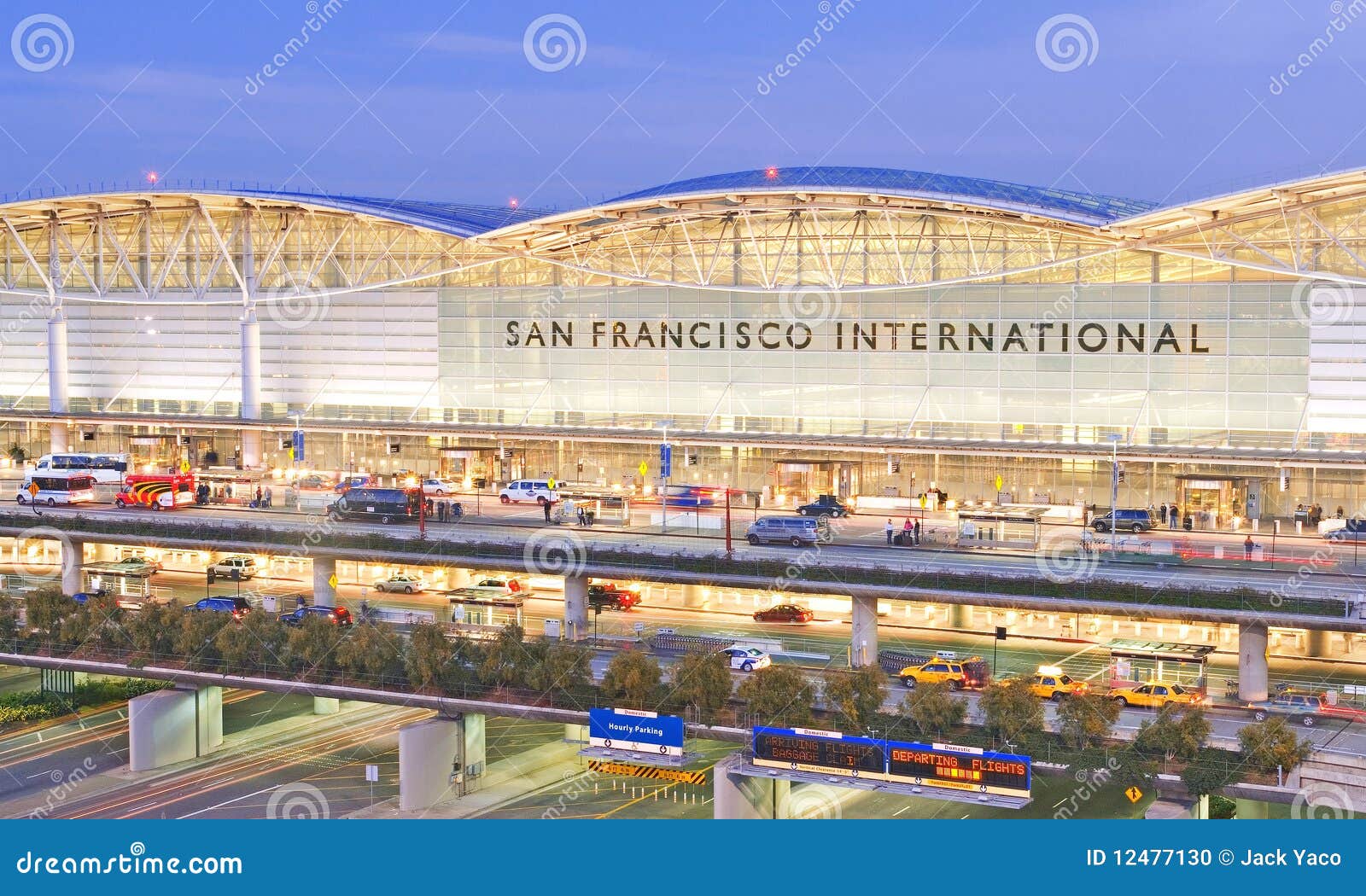 san francisco international airport at twilight