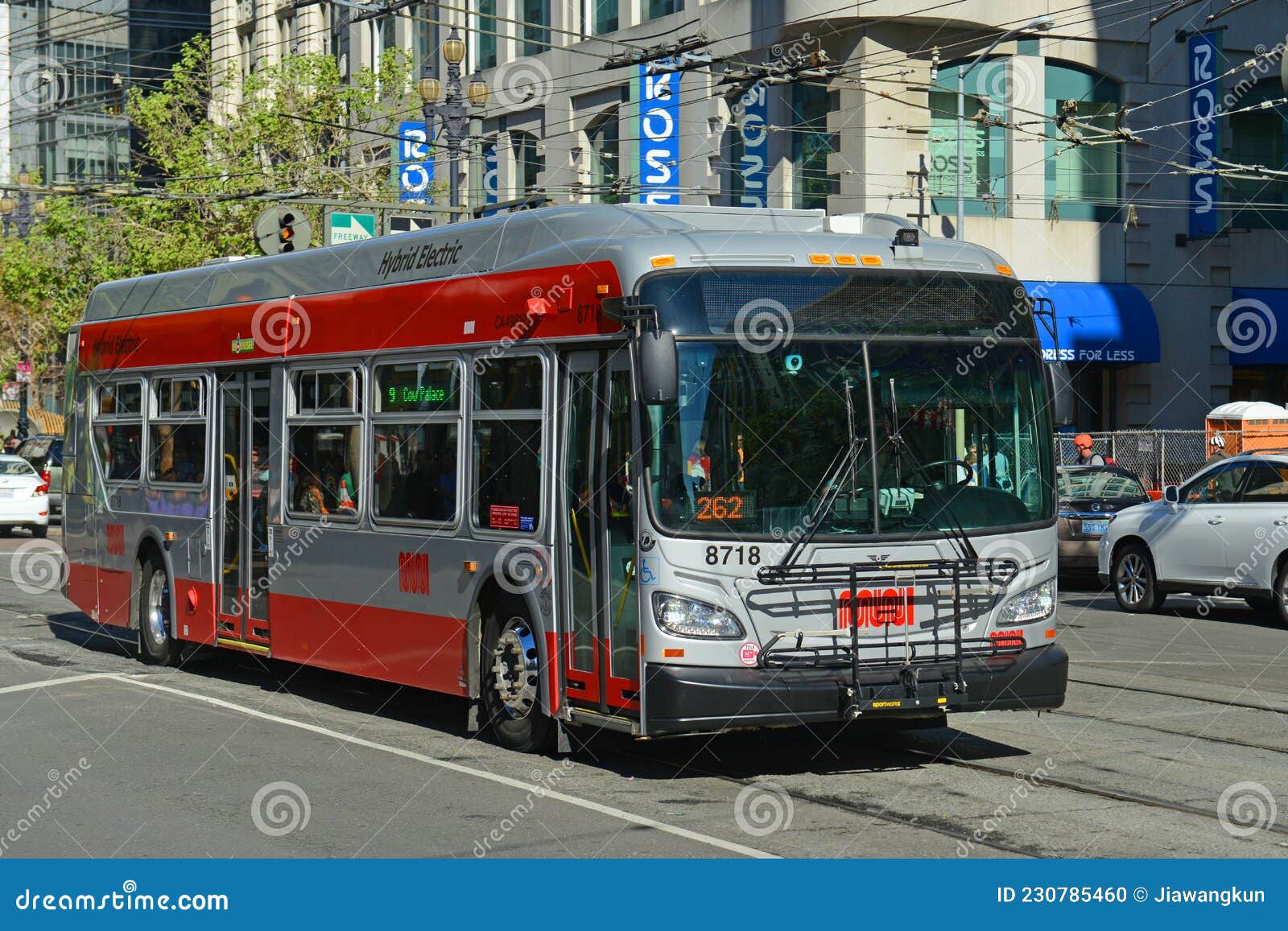 Muni Electric Trolley Bus And Historic Streetcar 1051 Use Red Transit ...
