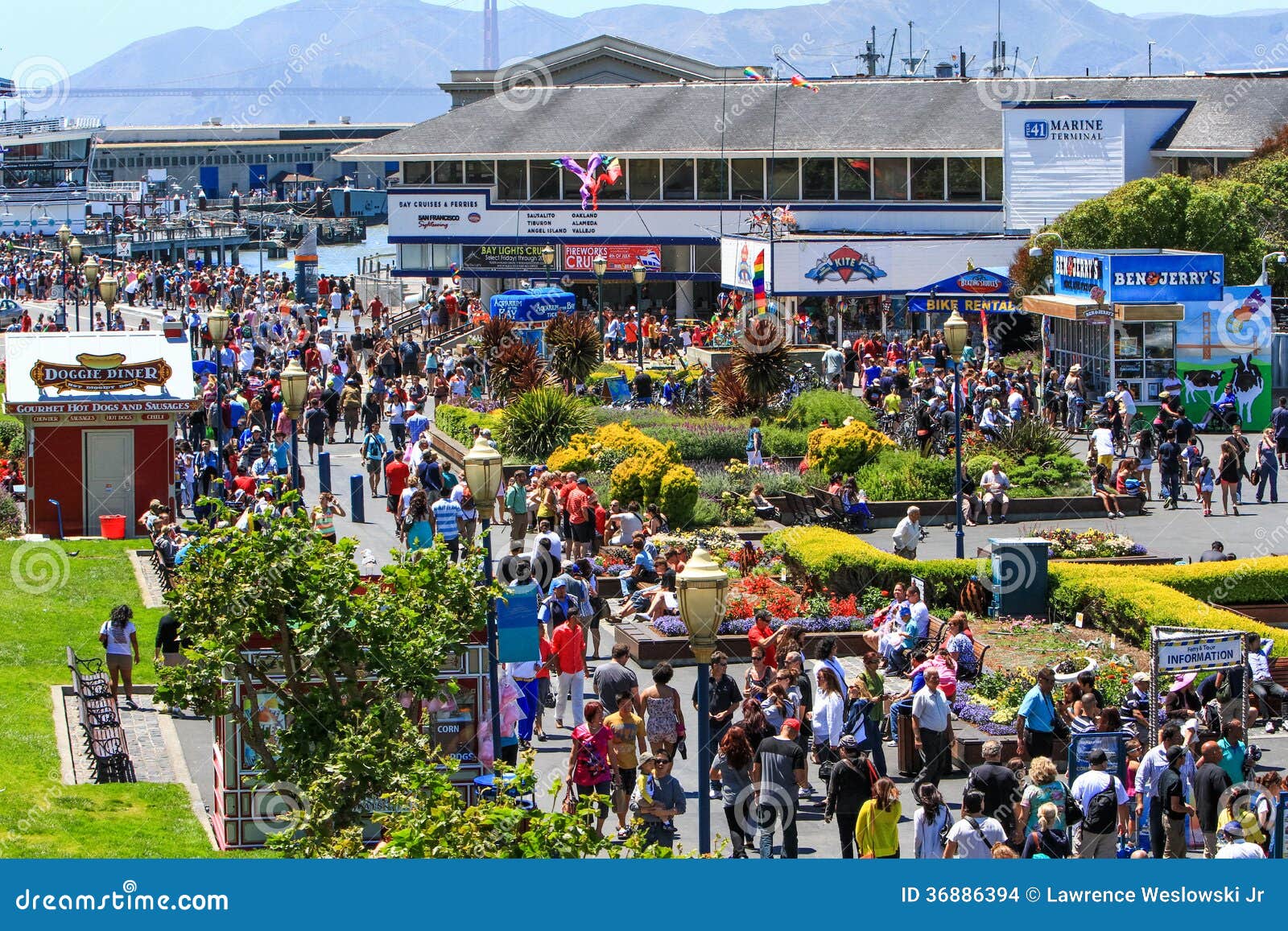 San Francisco Pier 39 and Fisherman S Wharf Editorial Stock Image