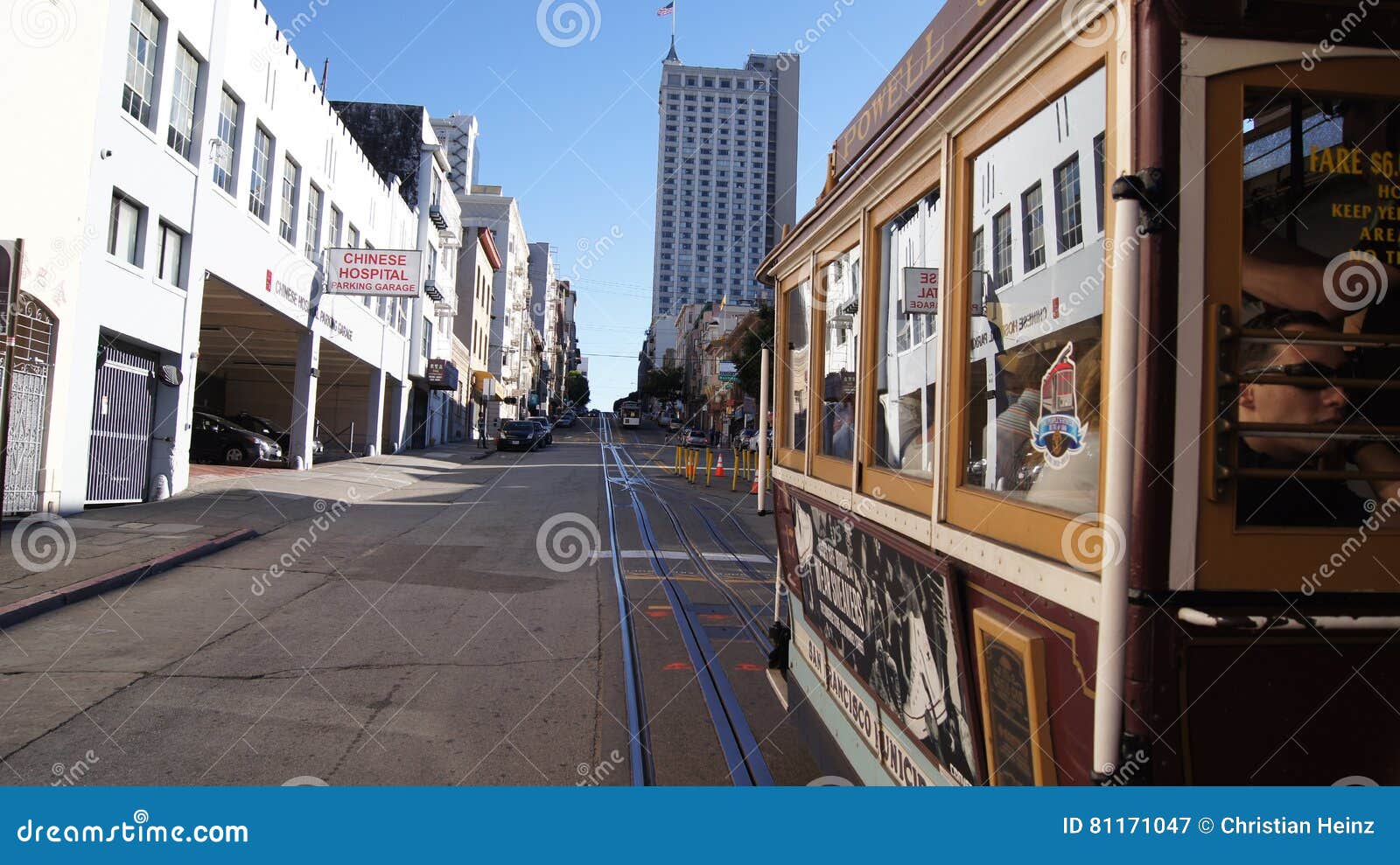 San Francisco Usa October 5th 2014 Riding An Street Cable Car
