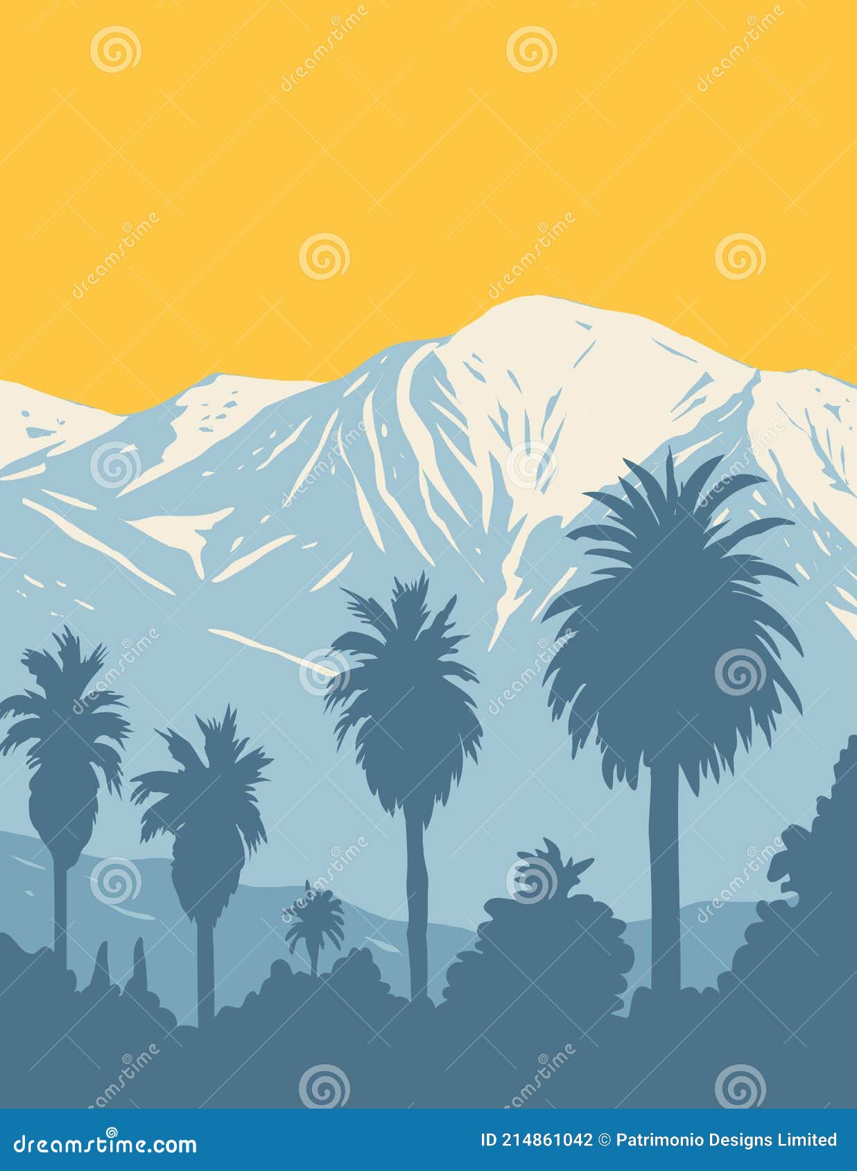 the san gabriel mountains national monument located in angeles and san bernardino national forest california wpa poster art