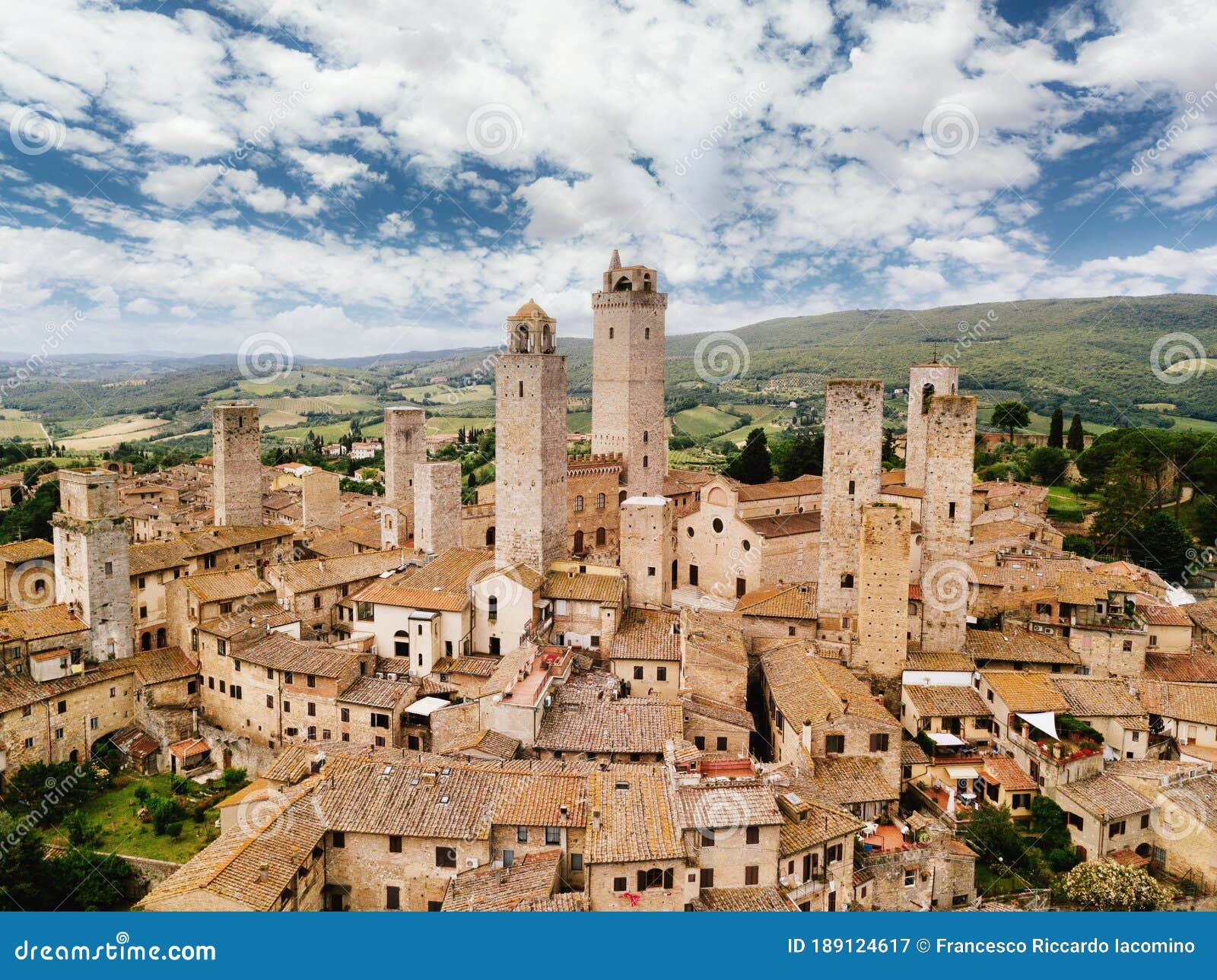 San Gimignano Medieval Town From Above Tuscany Italy Stock Image Image Of Town Historic