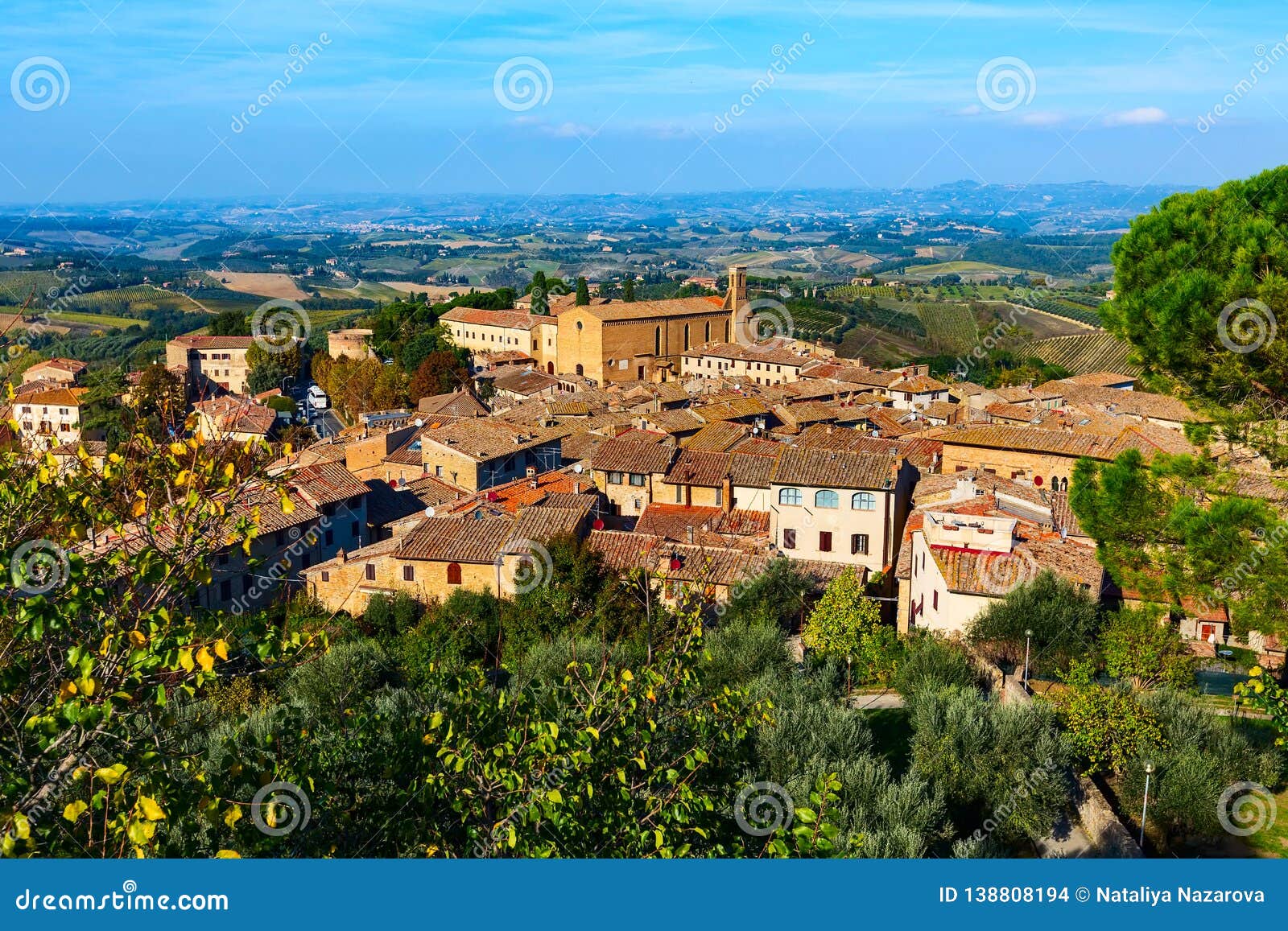 Aerial View of San Gimignano, Tuscany, Italy Stock Photo - Image of ...