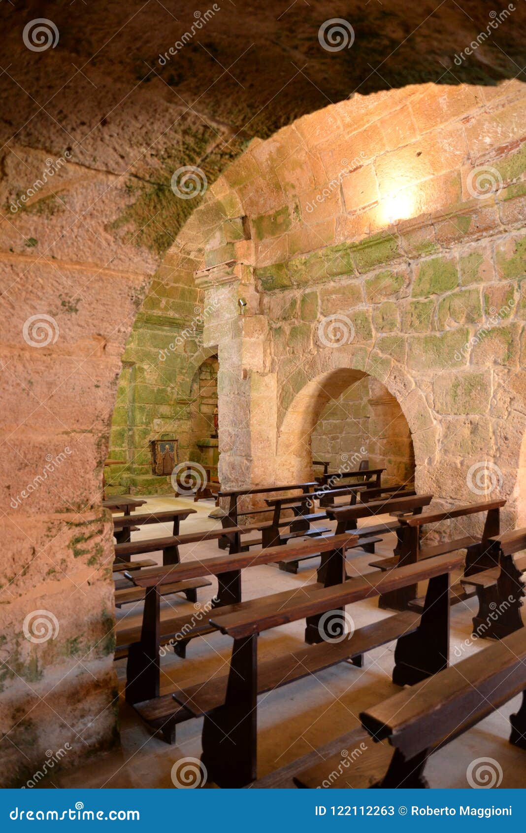 Old Stone Romanesque Church Architecture In Sardinia Italy