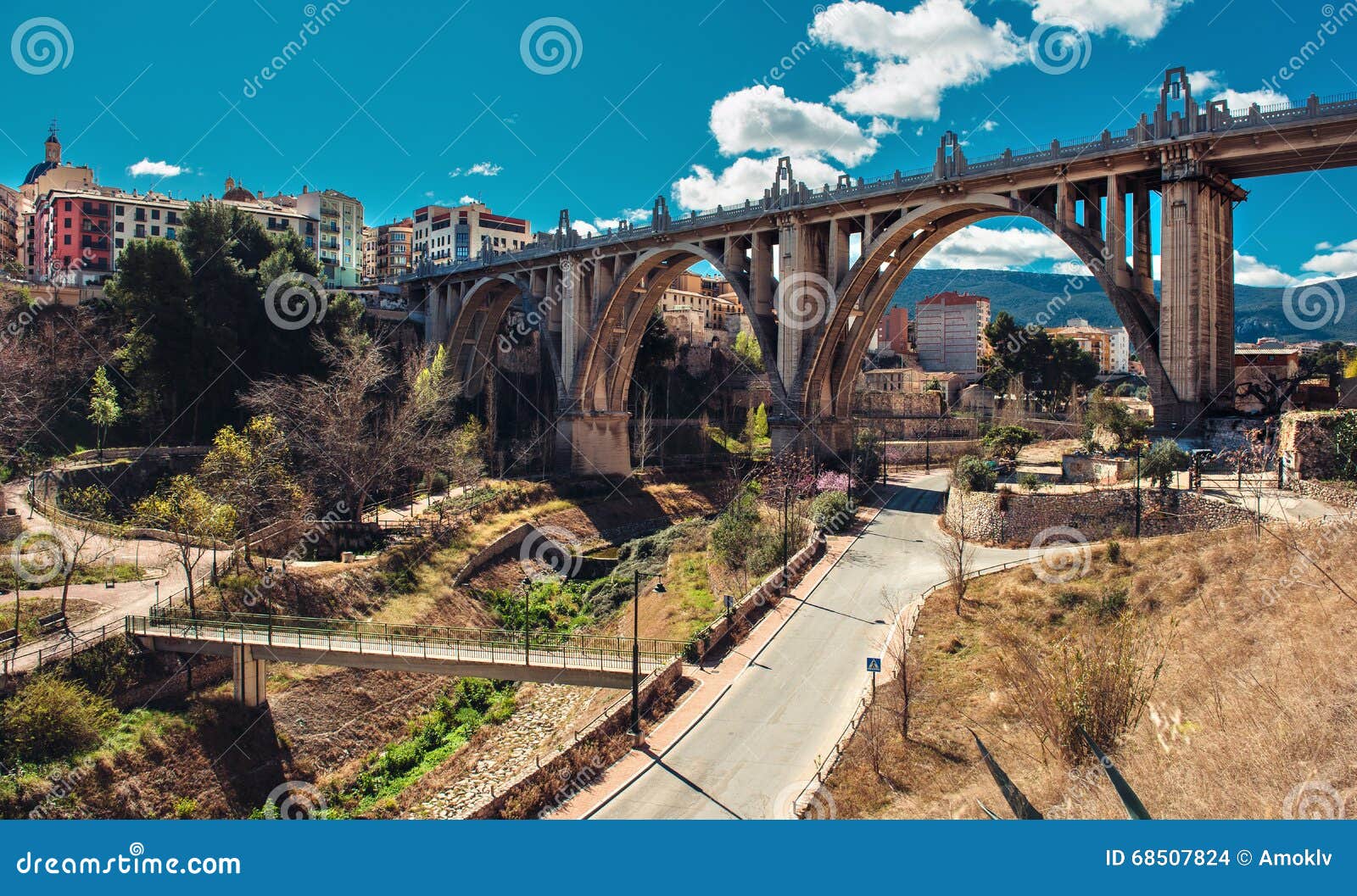 san jordi bridge in alcoy city. spain