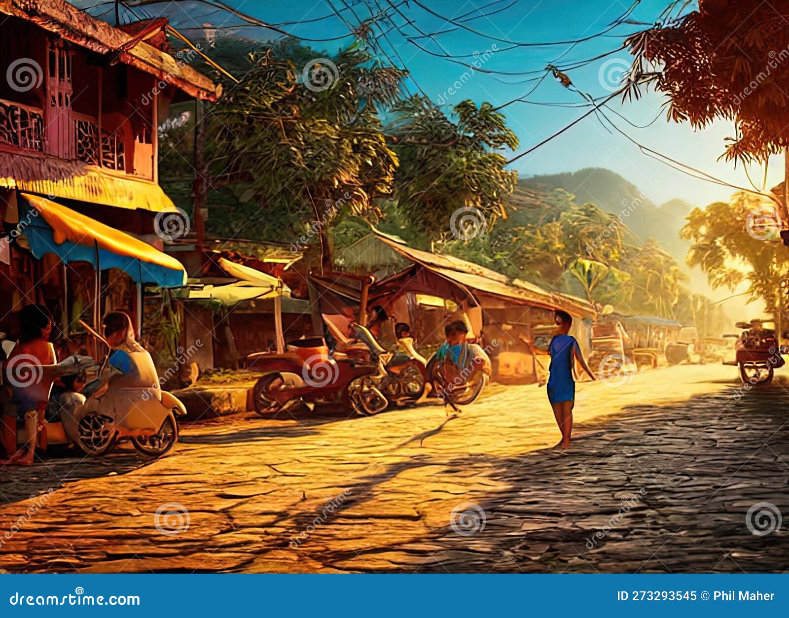 San Jose, Antique, Philippines. Generative AI. Stock Illustration