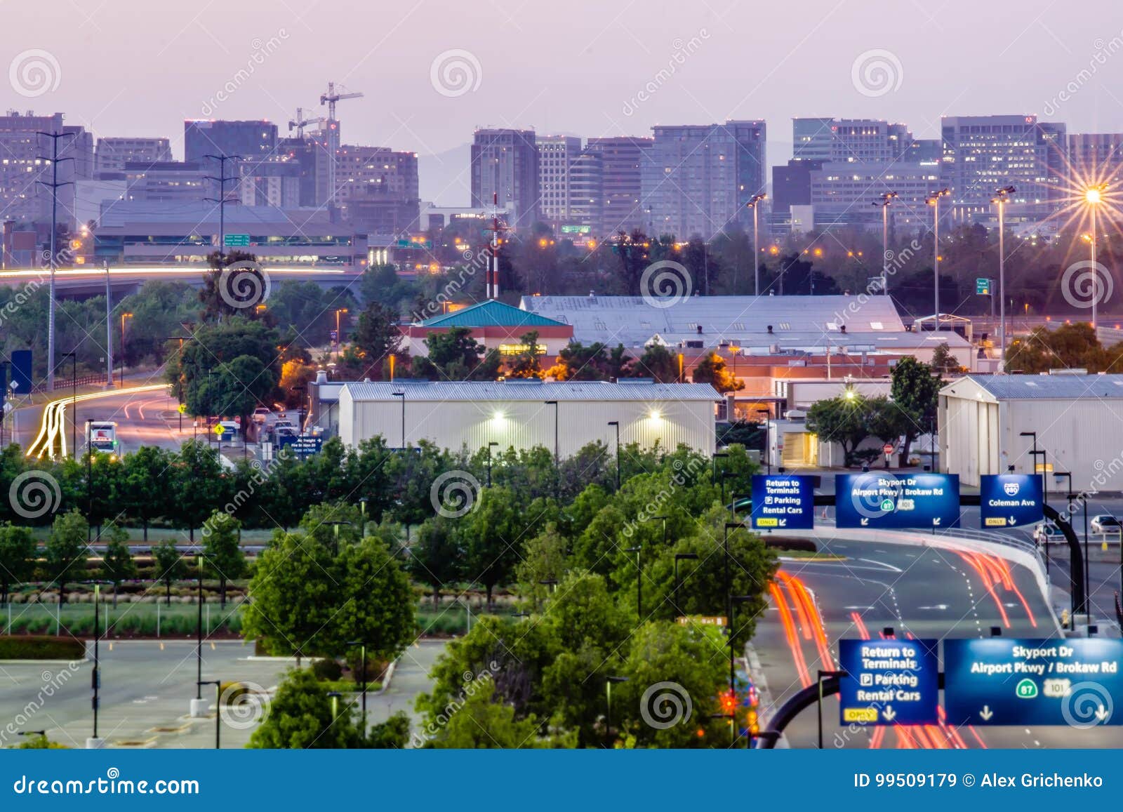 san jose california city lights early morning