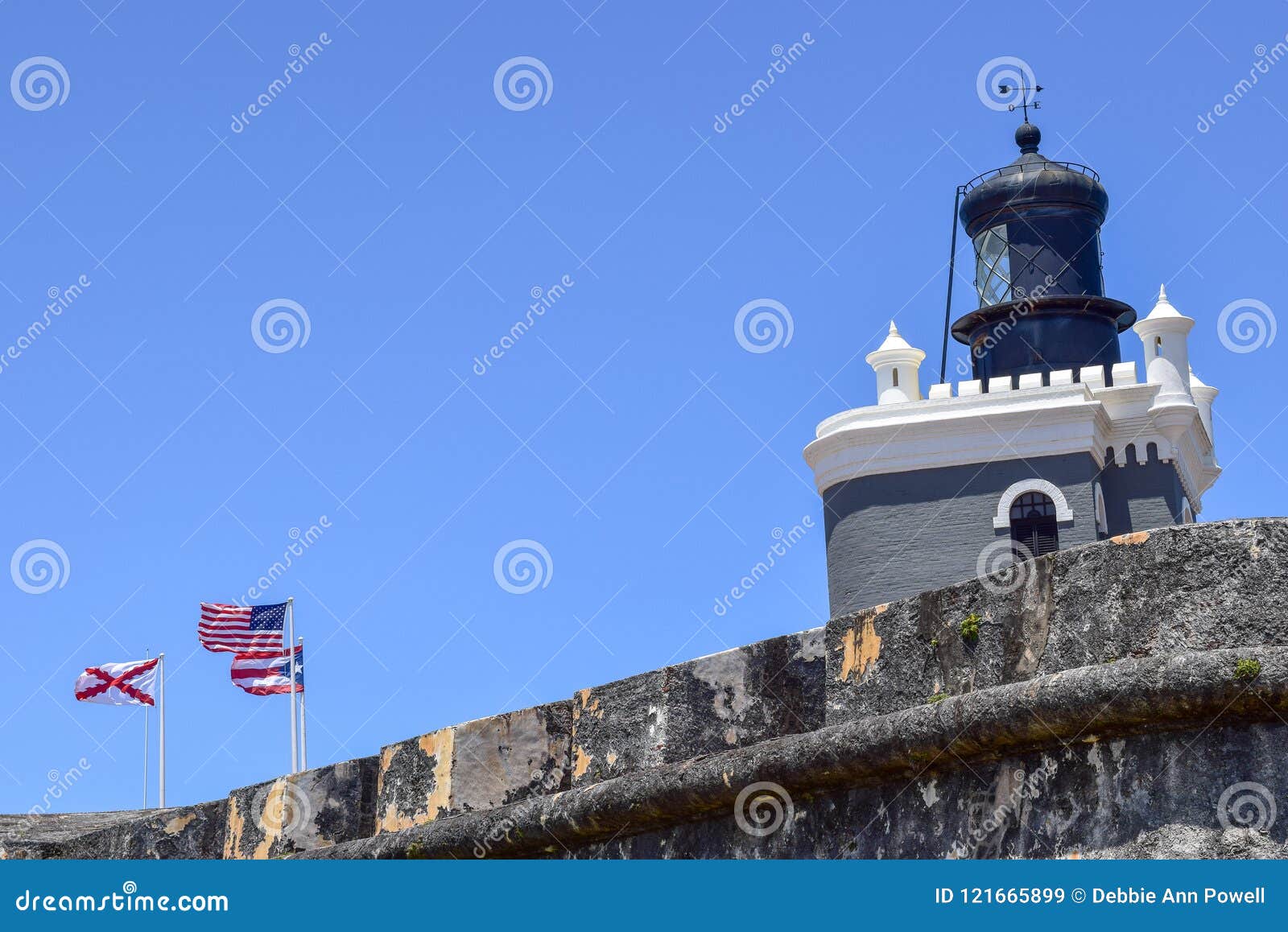 san juan, puerto rico - april 02 2014: lighthouse of the castillo san felipe del morro
