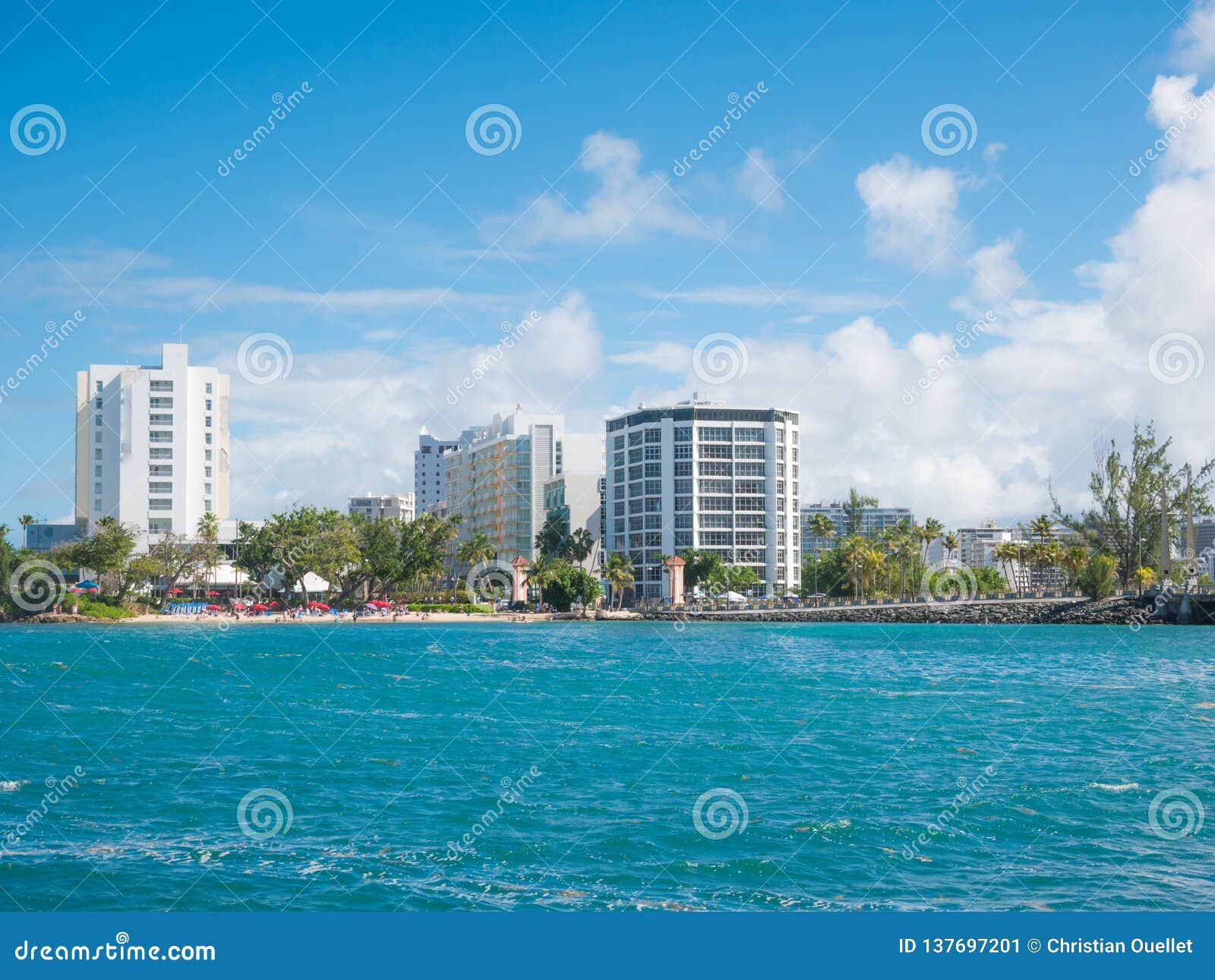 San Juan Puerto Rico Skyline On Condado Beach Stock Image Image Of Buildings Condado