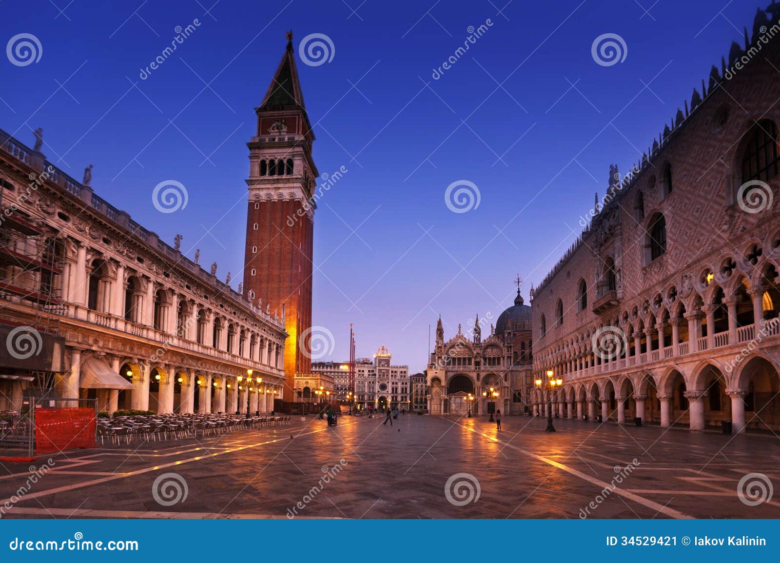 San Marco Square After Sunset Venice Stock Image Image