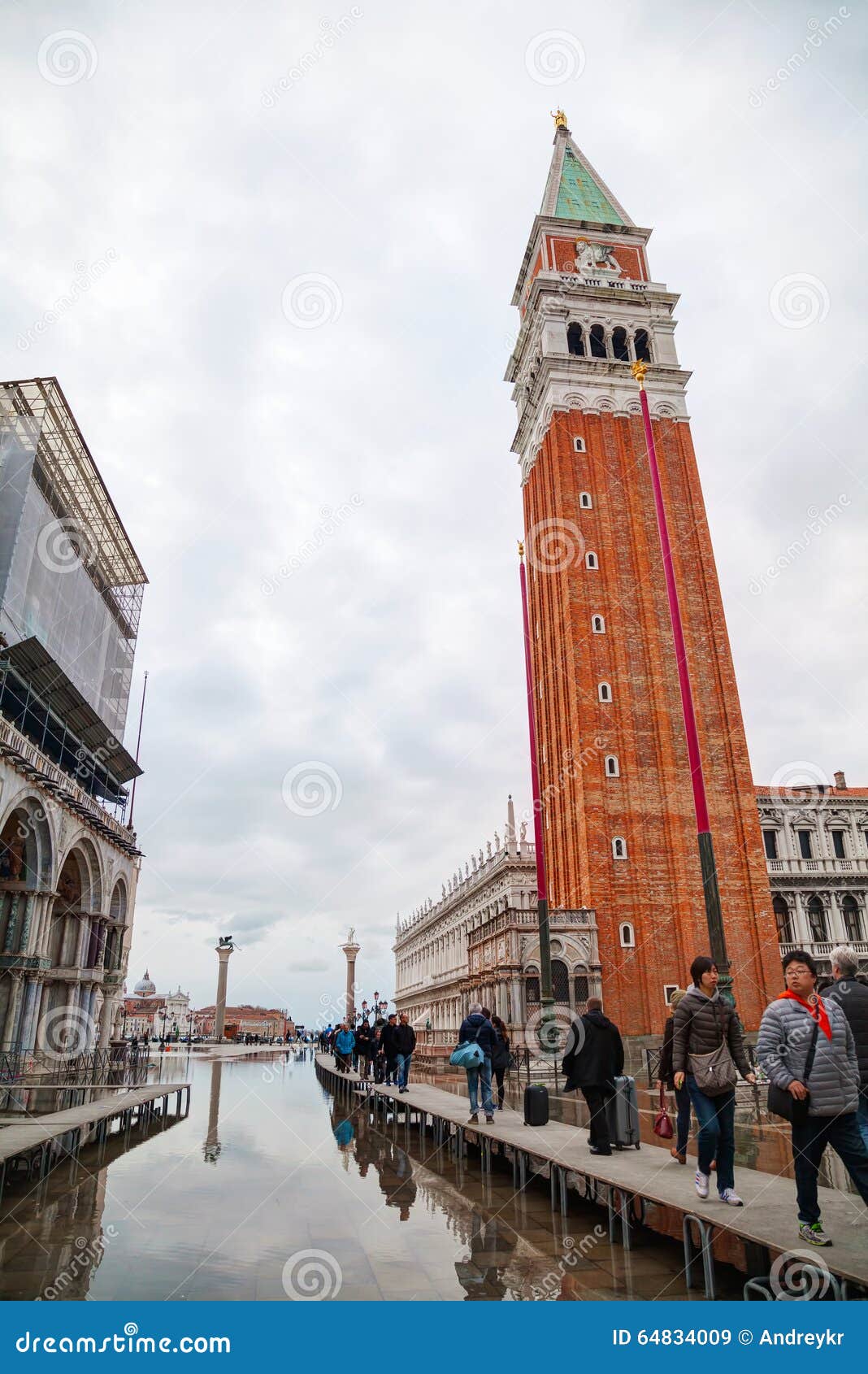 San Marco Square In Venice During A Flood Editorial Stock