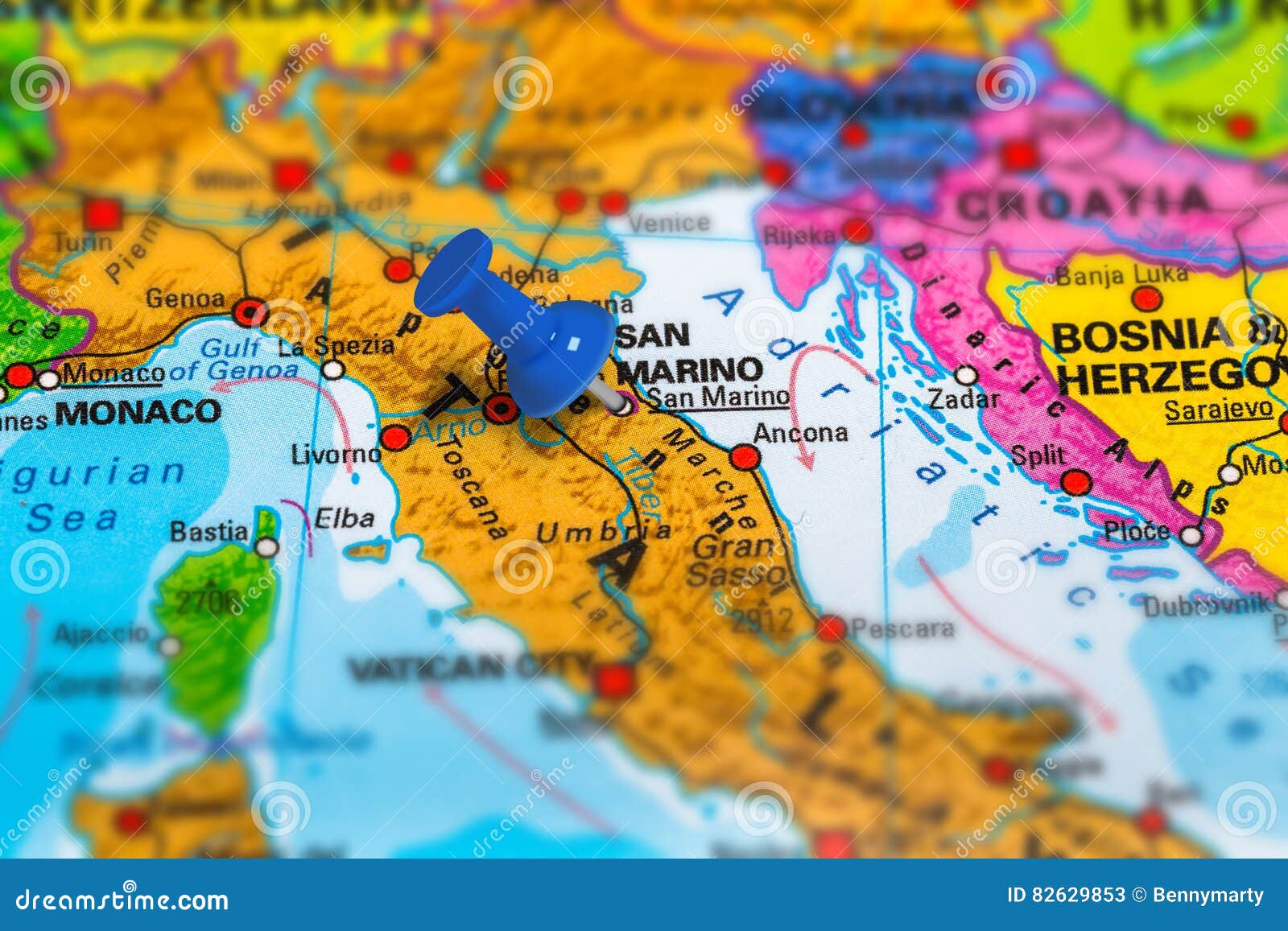 san marino italy map