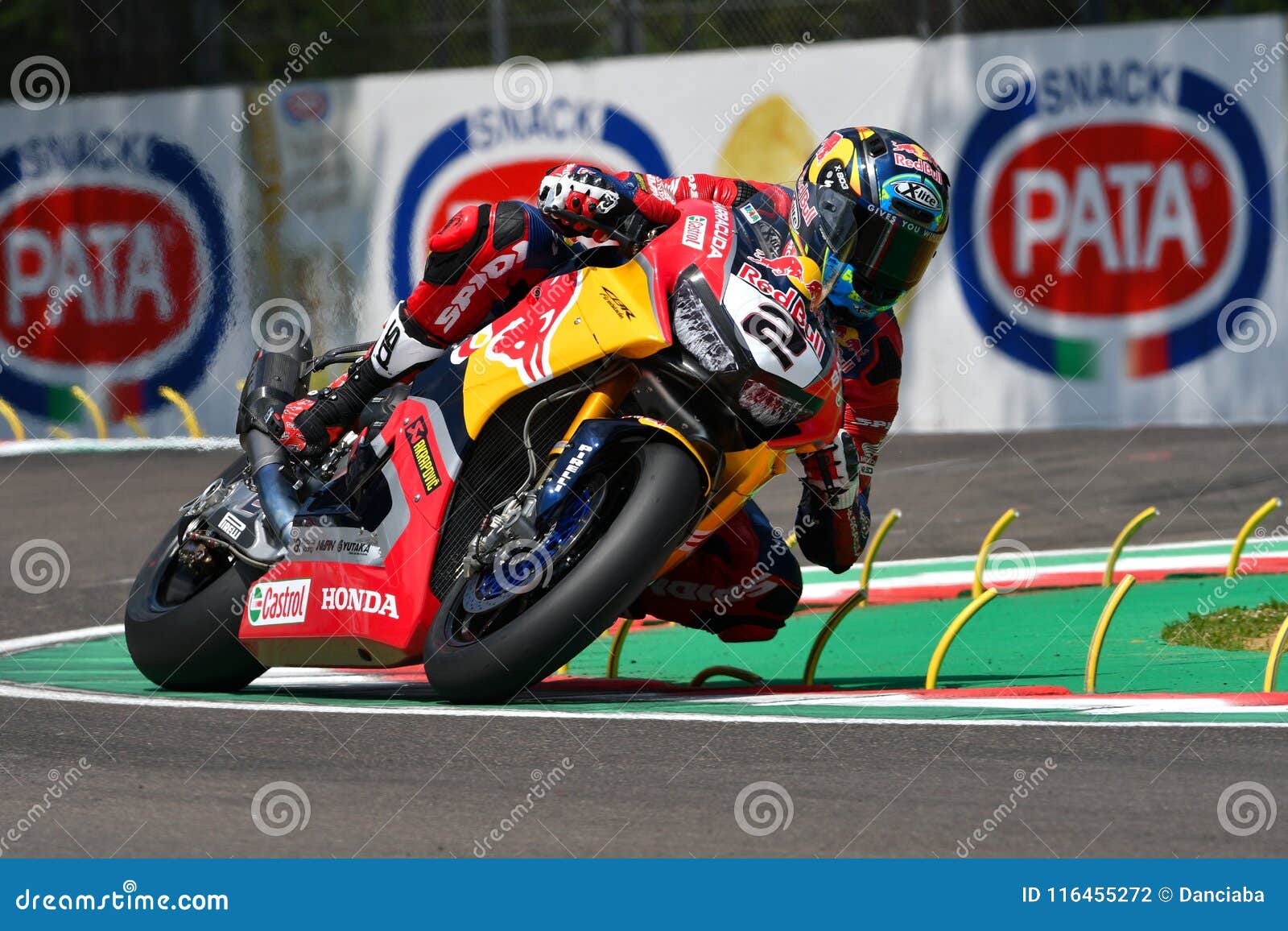 San Marino Italy May 11 18 Leon Camier Gbr Honda Cbr1000rr Red Bull Honda World Superbike Team In Action Editorial Photography Image Of Super Marino