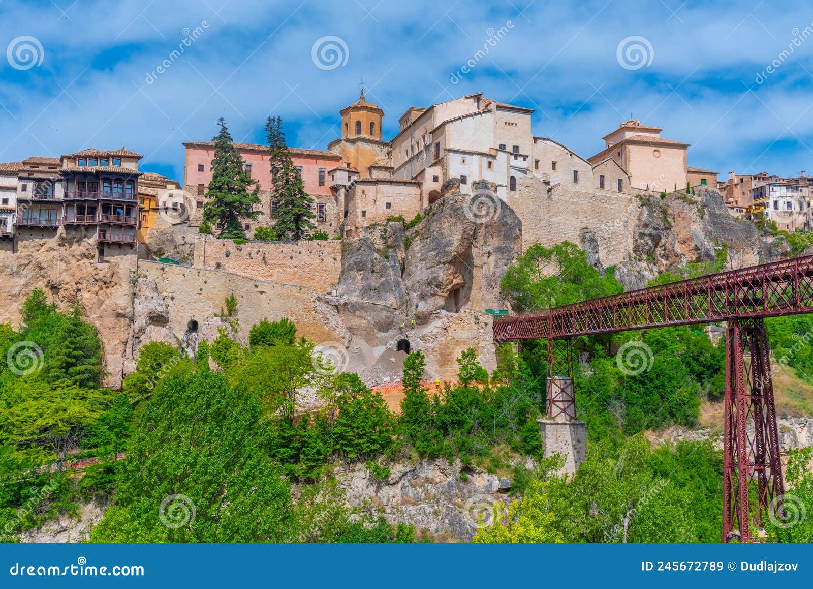 san pablo bridge over river huecar in cuenca, spain.