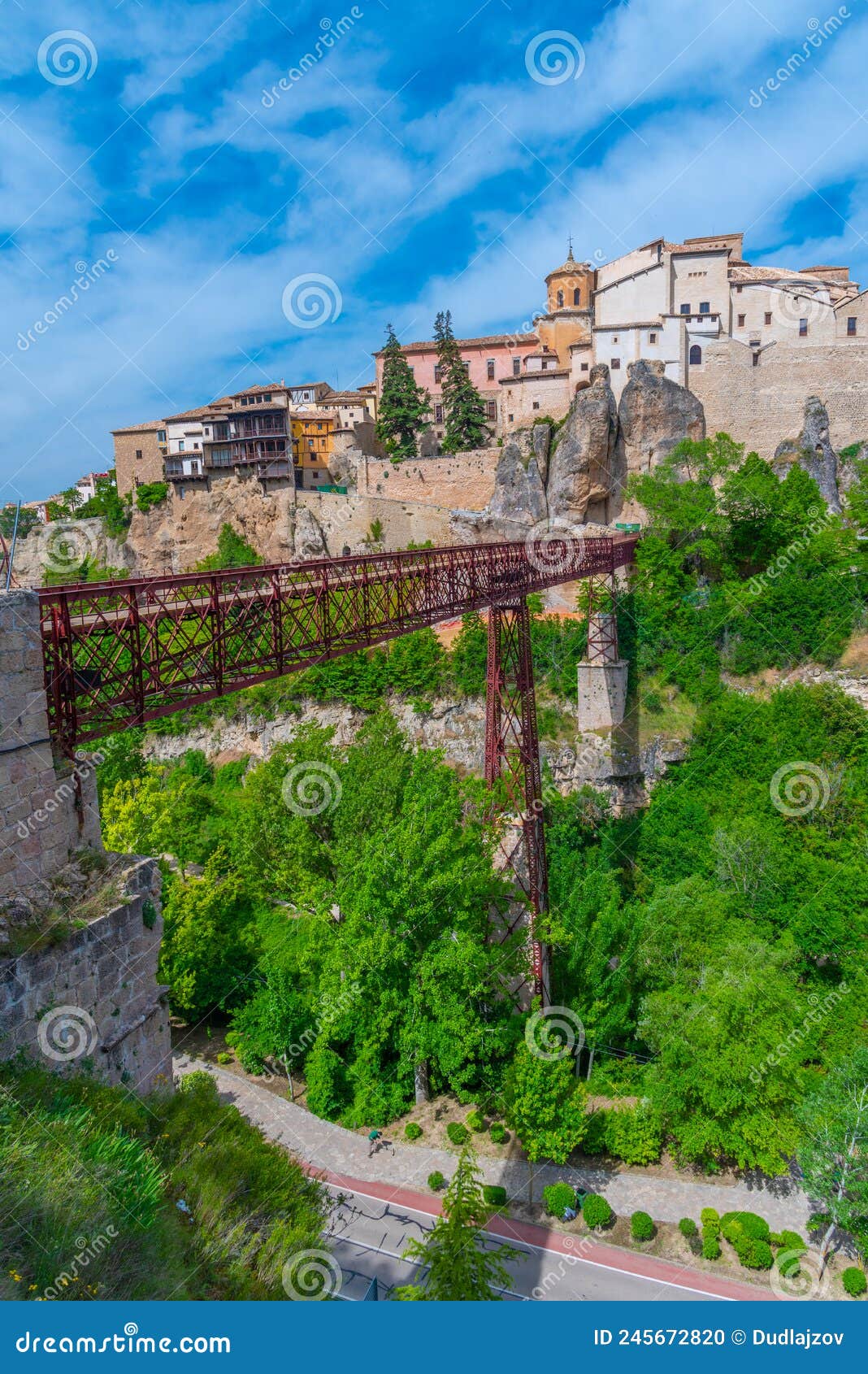 san pablo bridge over river huecar in cuenca, spain.