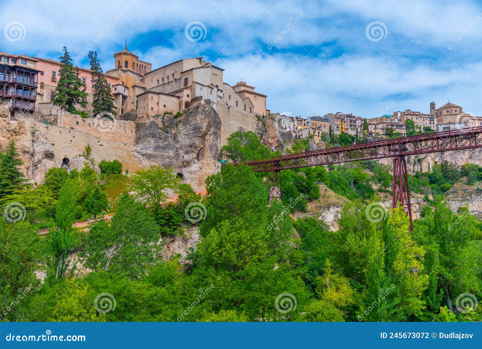 san pablo bridge over river huecar in cuenca, spain.