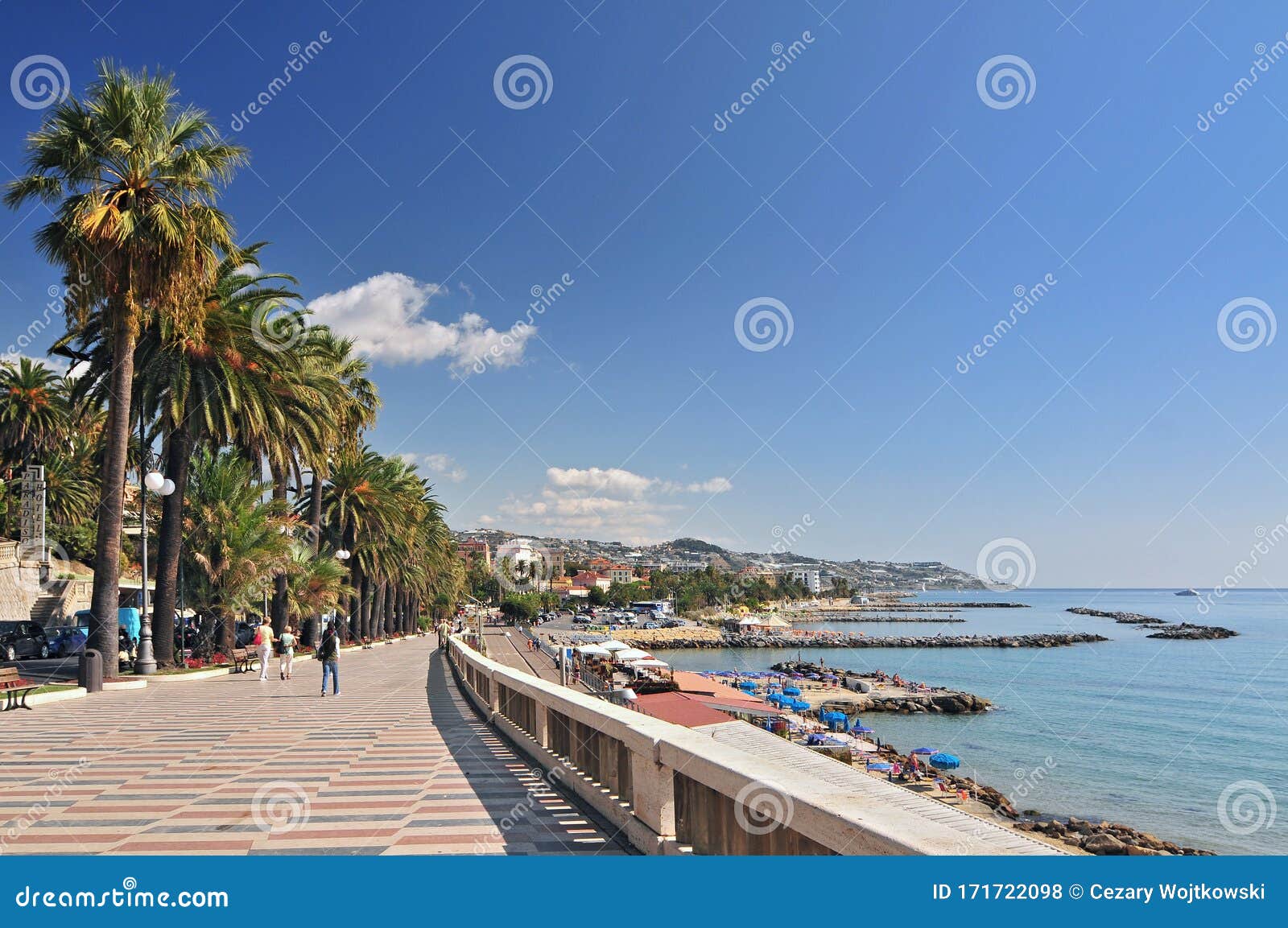 san remo beautiful seaport and promenade in italy