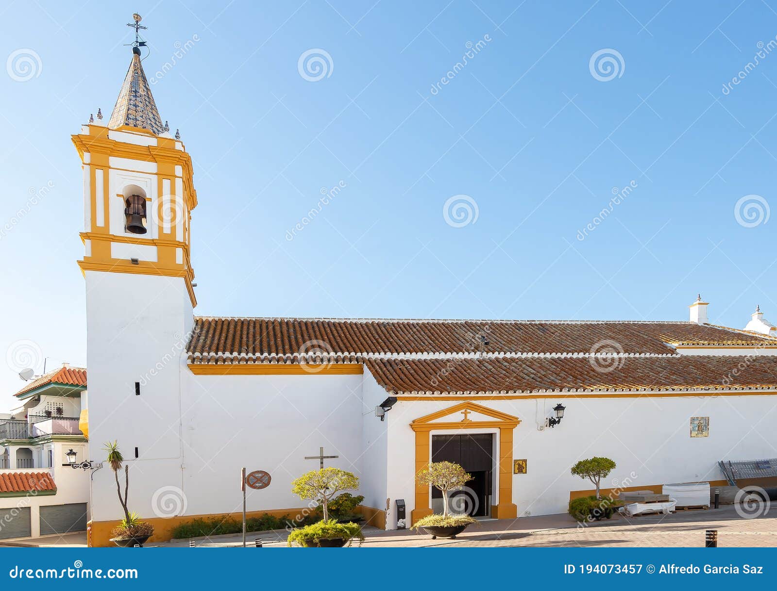 san vicente martir church in the town of lucena del puerto, huelva, andalusia, spain