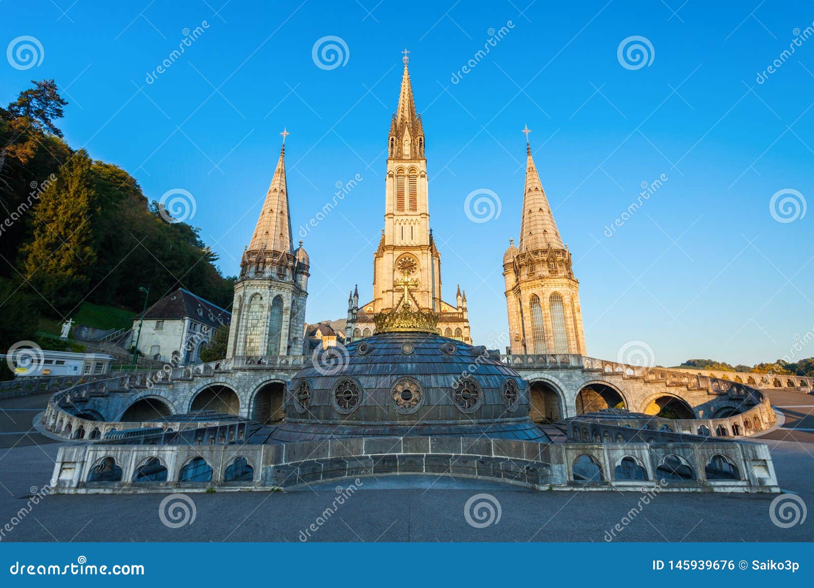 Sanctuary Our Lady Church, Lourdes Stock Photo - Image of city ...
