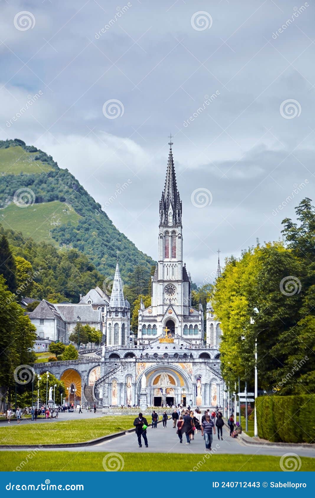 The Sanctuary of Our Lady of Lourdes or the Domain. the Hautes-Pyrenees ...