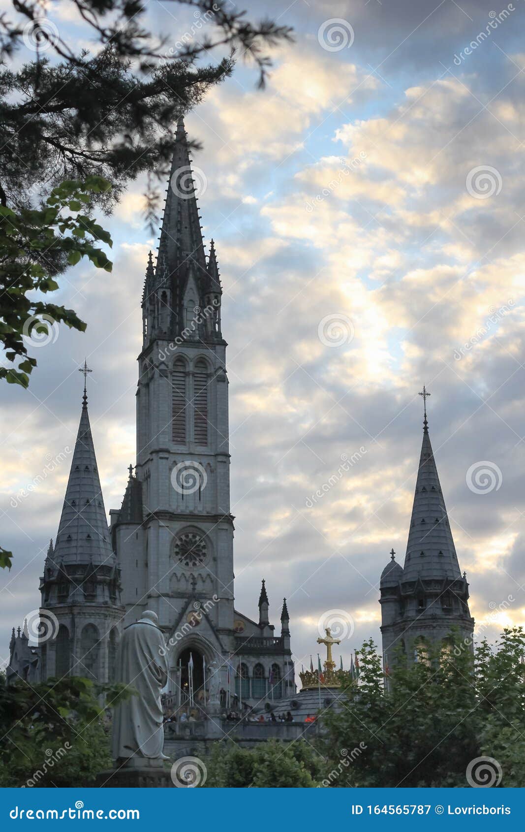 Sanctuary of Our Lady of Lourdes Stock Image - Image of holy, building ...