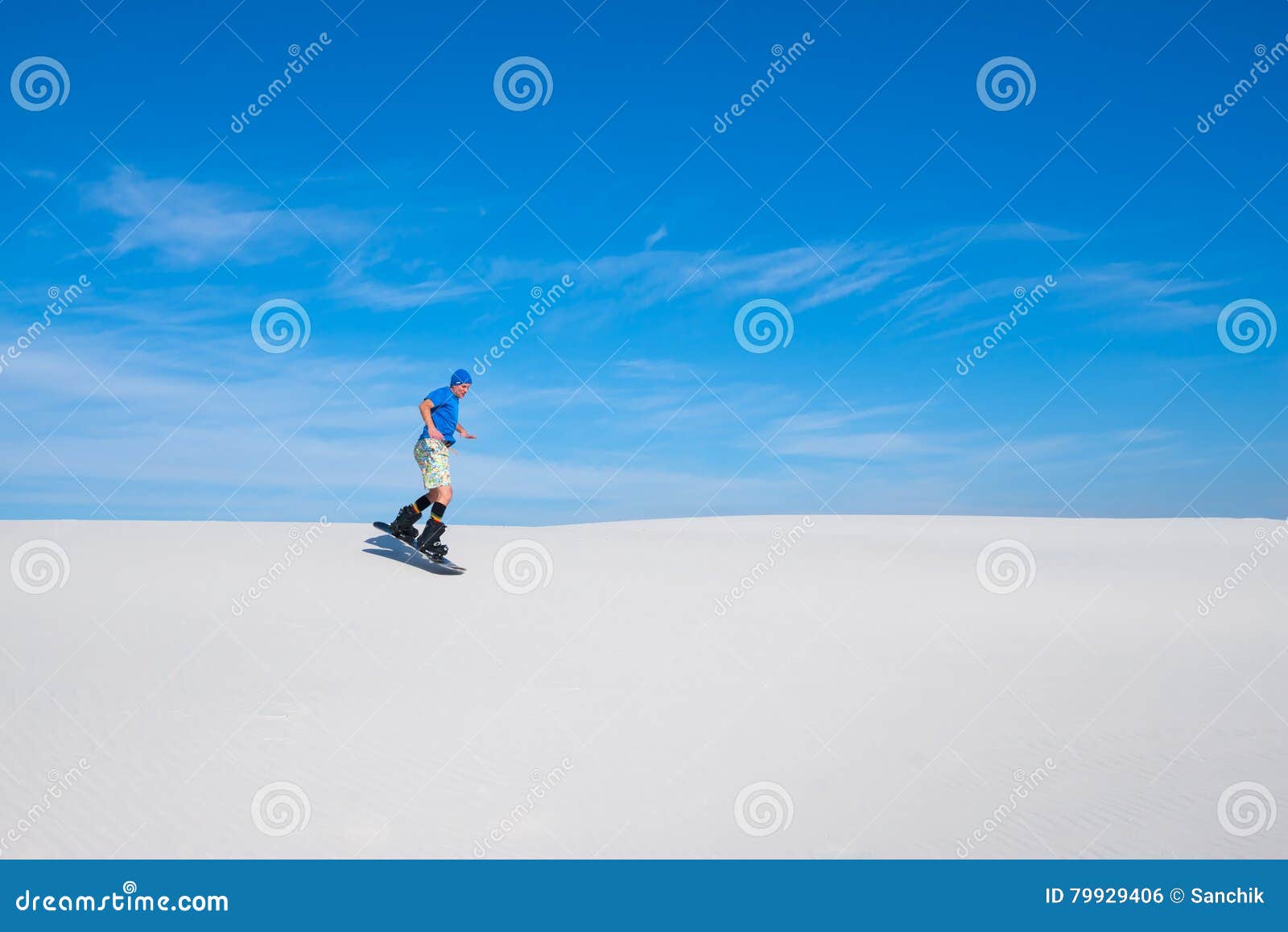 Sand Boarder Riding on the Sand Dunes Stock Photo - Image of nature ...