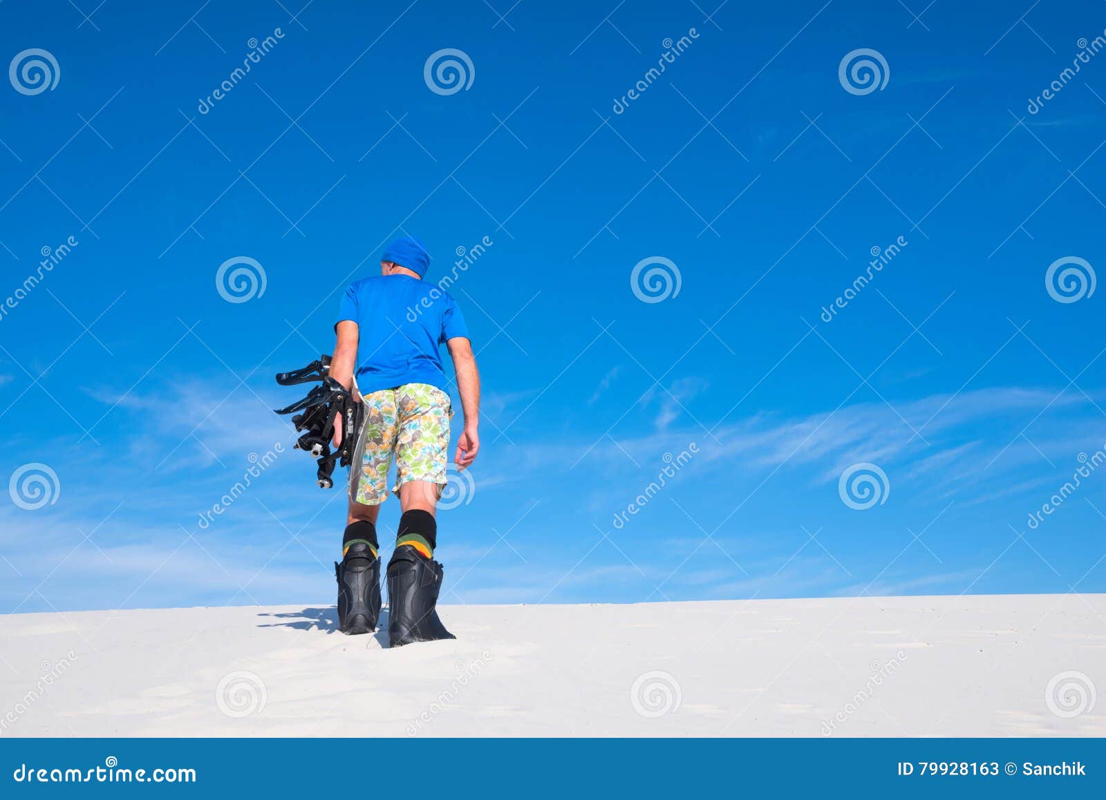 Sand boarding in desert stock image. Image of freedom - 79928163