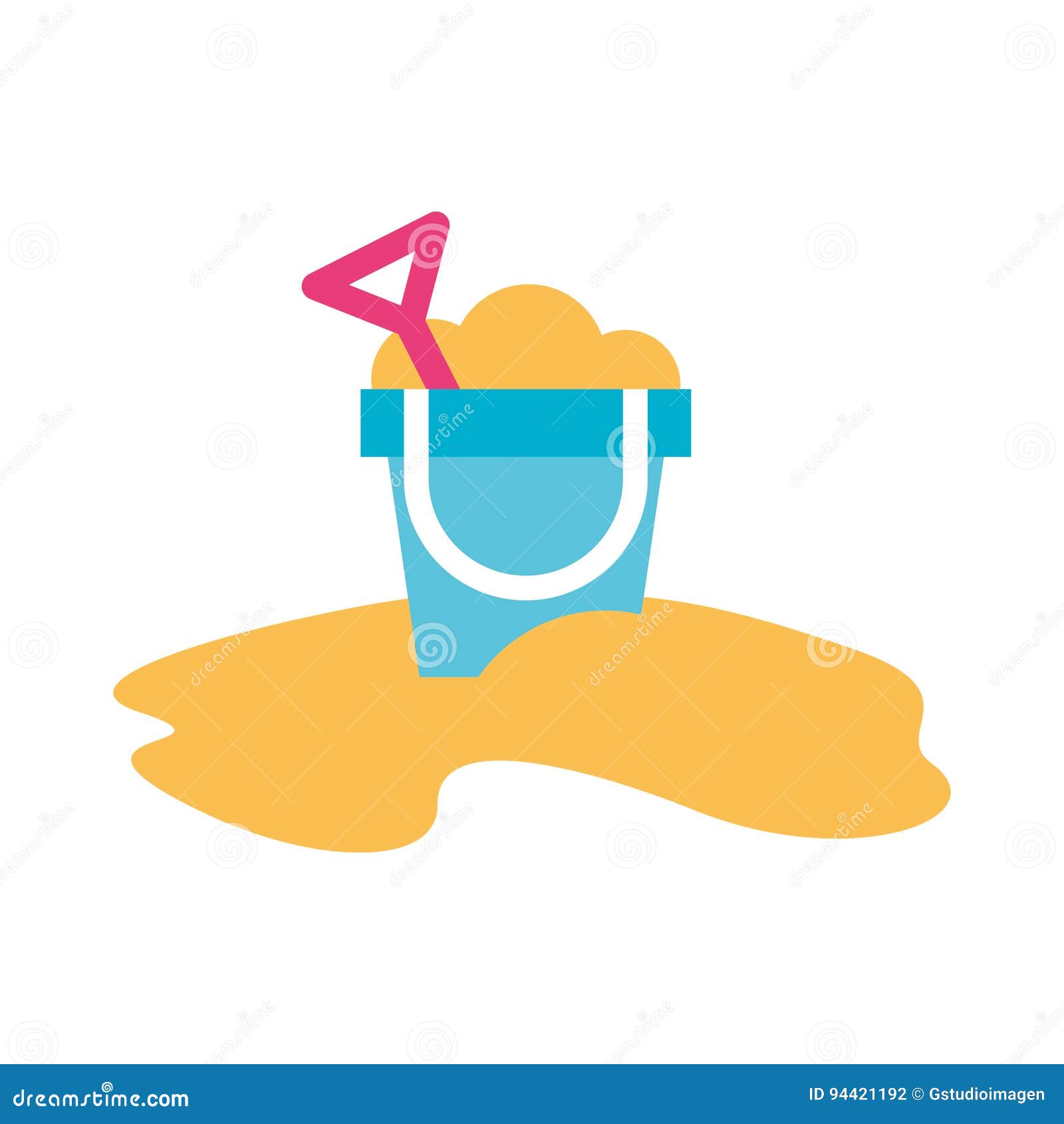 Sand boucket beach toy stock vector. Illustration of play 94421192
