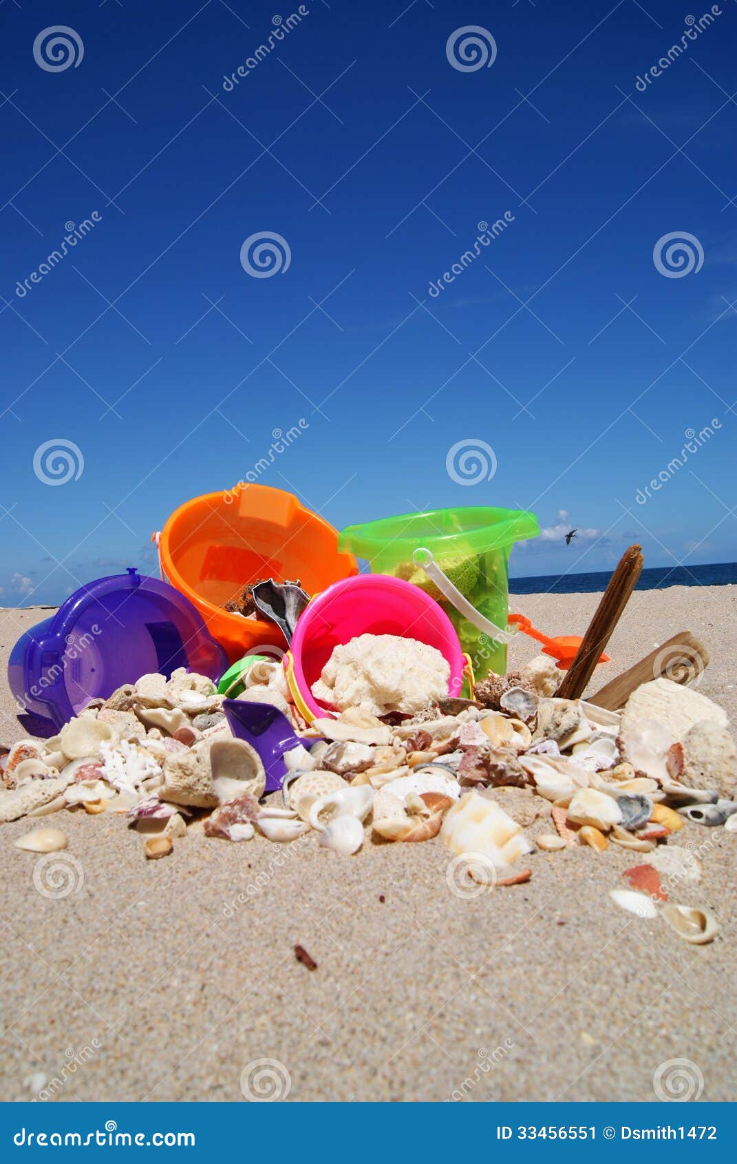 Sand Buckets and Shells on Fort Lauderdale Beach 2 Stock Image Image