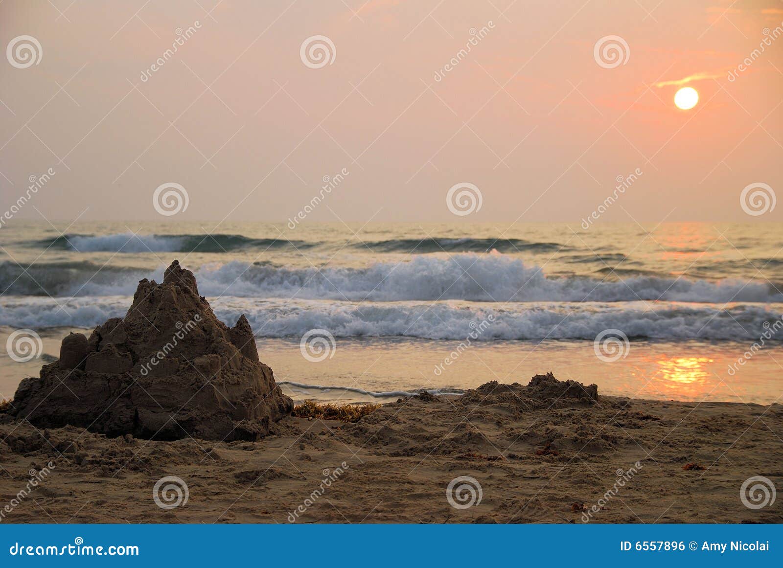 sand castle at sunrise