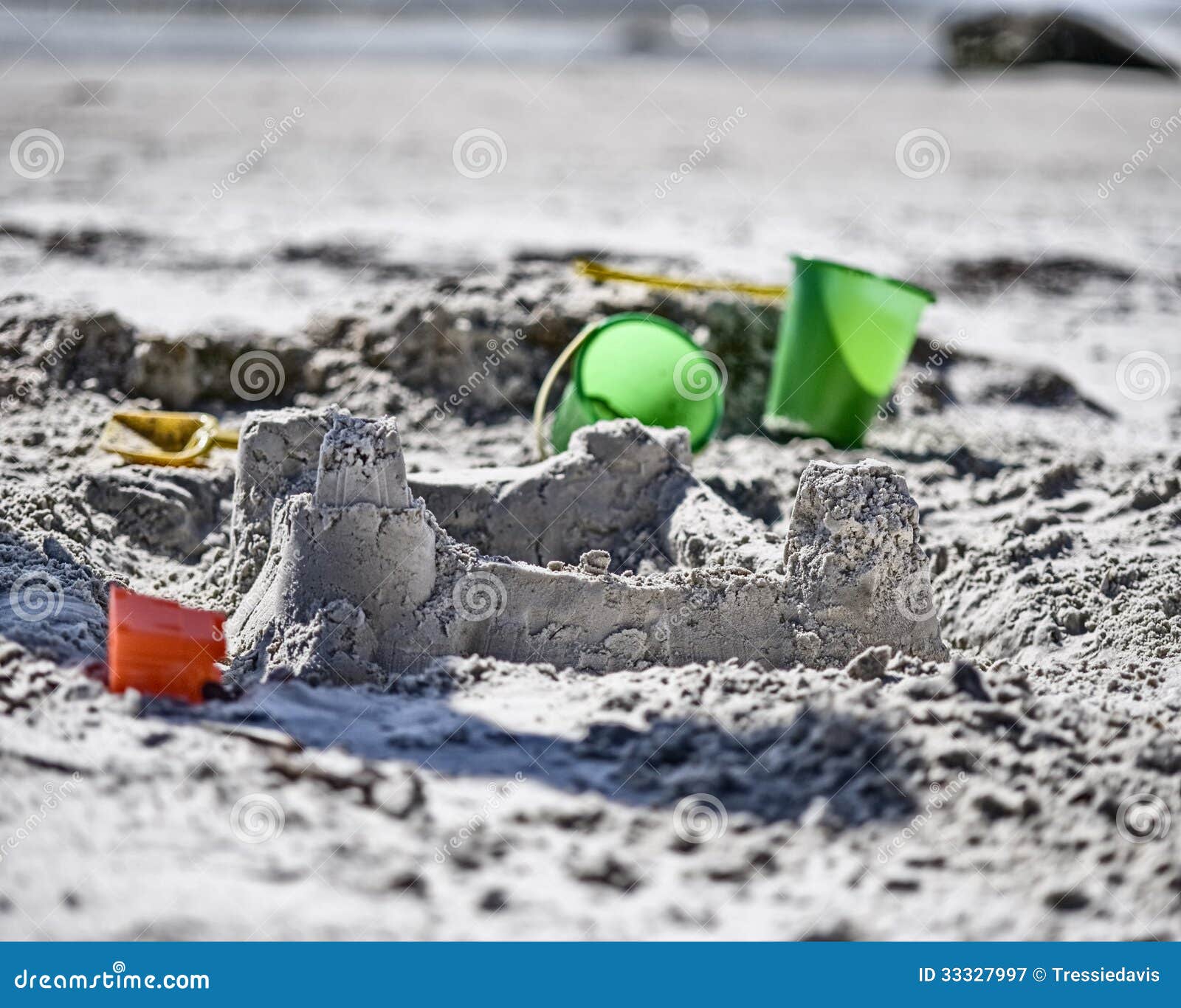Sand Castles and Pails stock image. Image of pail, shovel 33327997