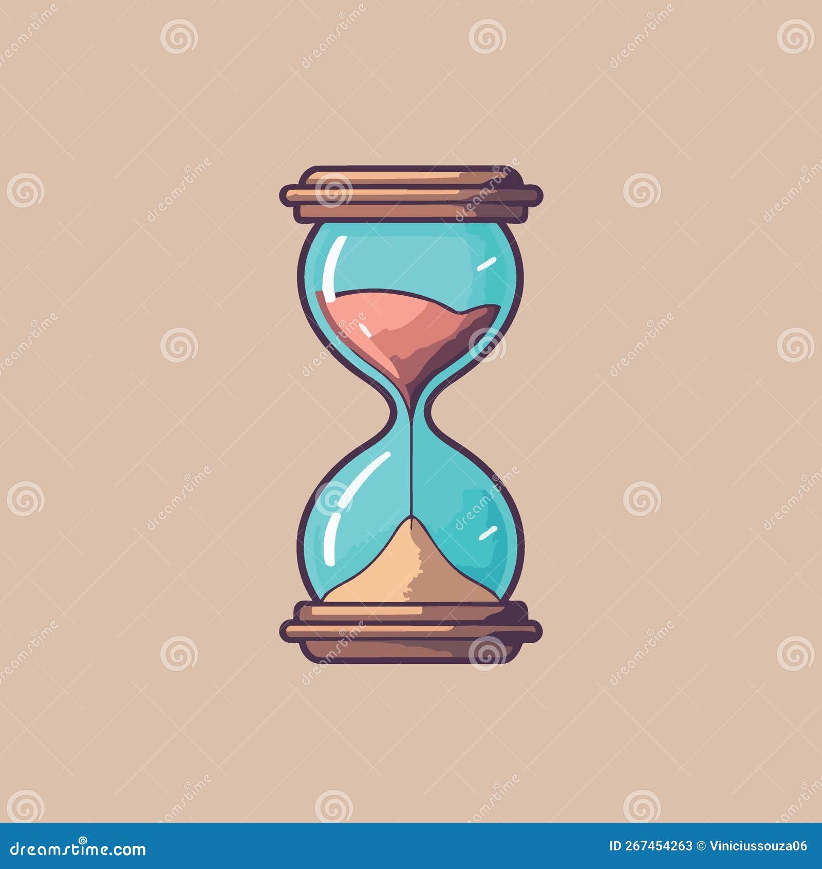 Sand clock hourglass time stock vector. Illustration of flow 267454263
