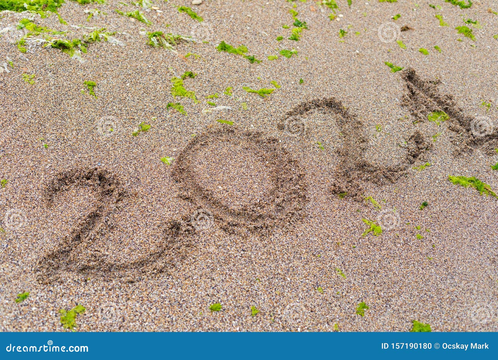 Download 2021 in the sand stock photo. Image of beach, number ...
